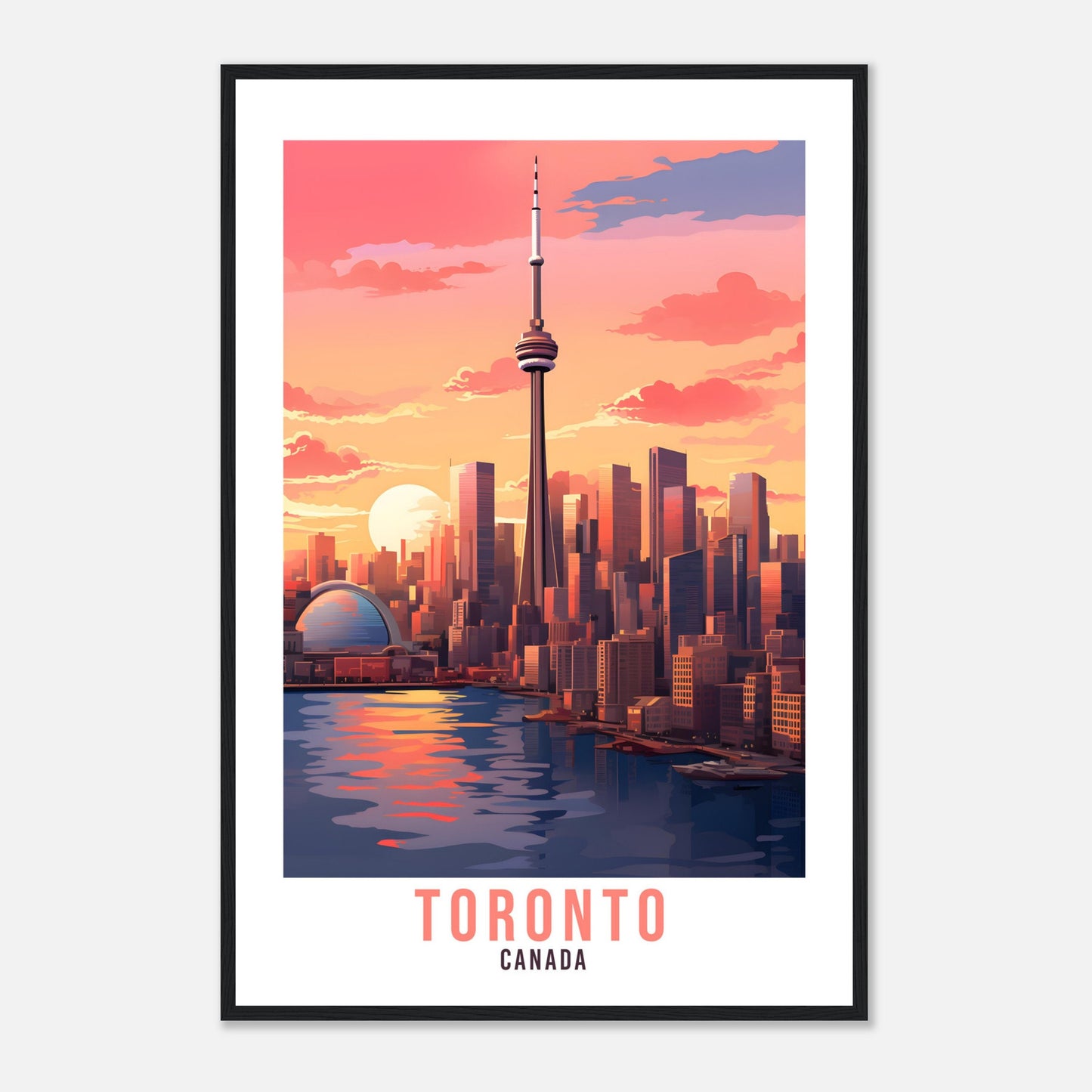 Toronto Travel Print Wall Art Toronto Canada Wall Hanging Home Decoration Toronto Sunset Gift Cityscape Wall Art Print Toronto Canada Poster