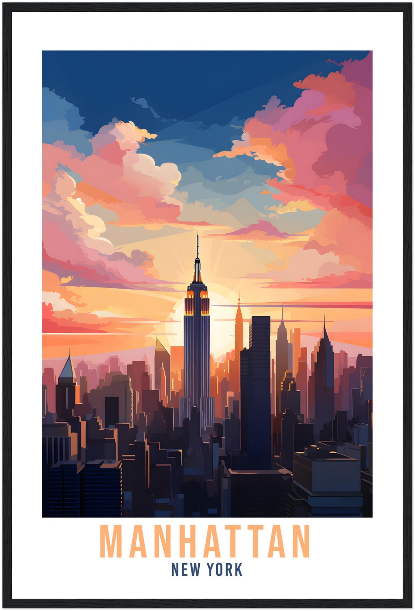 Manhattan New York Travel Print Wall Art Manhattan Wall Hanging Manhattan Gift Art Lovers New York Art Lover Home Décor New York Art Print