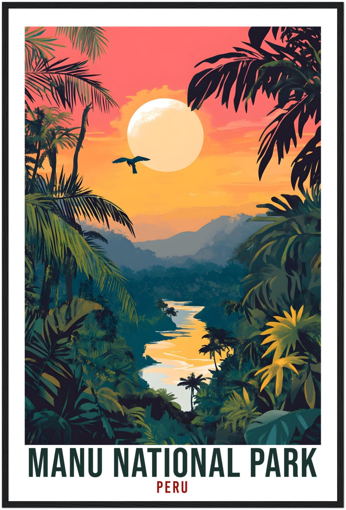 Manu National Park Travel Print Peru Decor Wall Art Gift Wall Hanging Art Lover Manu National Park Peruvian Artwork Travel Poster Travel Art