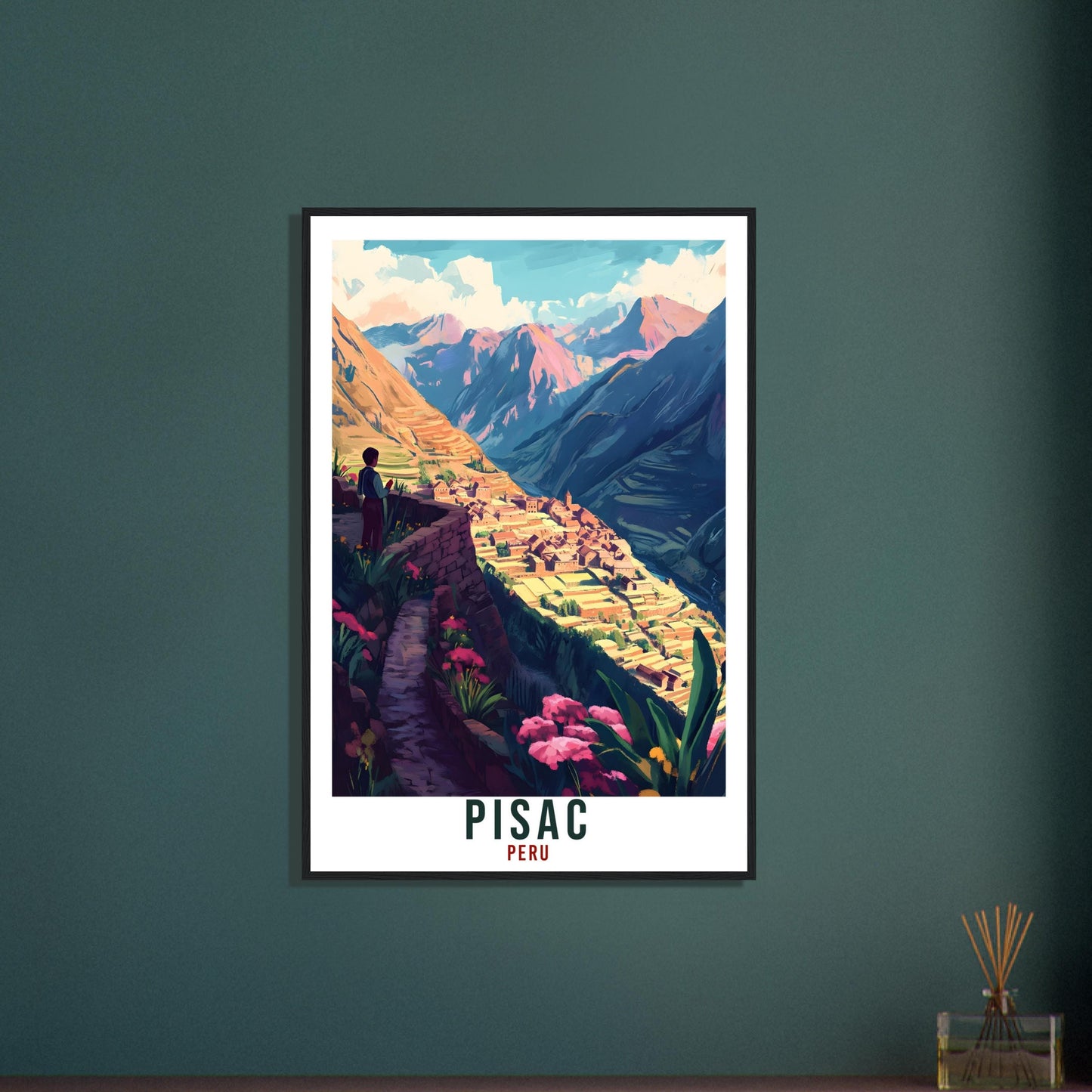 Pisac Travel Print Peru Home Decor Pisac Wall Art Gift Wall Hanging Art Lover Pisac Peruvian Artwork Travel Poster Travel Art Travel Gift