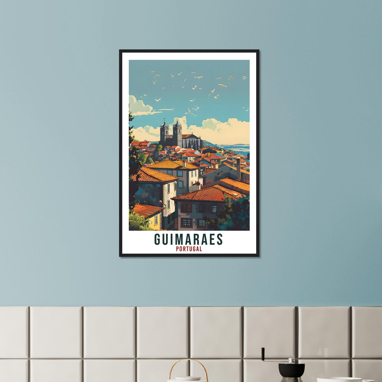 Guimaraes Travel Print Portugal Wall Art Wall Hanging Home Décor Guimaraes Gift Portugal Landmark Artwork Gift Guimaraes City Travel Poster
