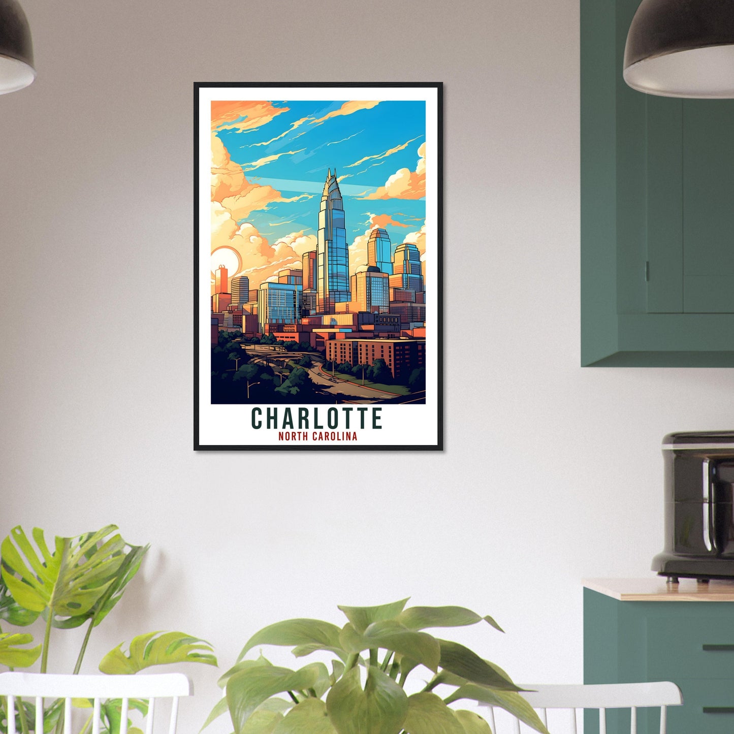 Charlotte Travel Print North Carolina Home Decoration US Wall Art Gift Wall Hanging Art Lover North Carolina Artwork Charlotte Travel Poster