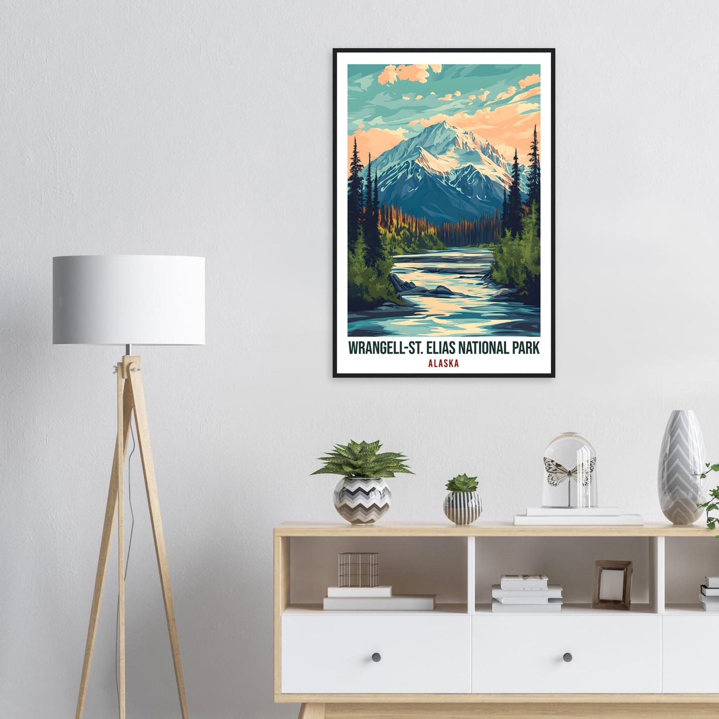 Wrangell-St. Elias National Park Alaska USA Travel Print Wall Art Wall Hanging Home Décor Alaska Gift Travel Art USA Artwork Travel Poster