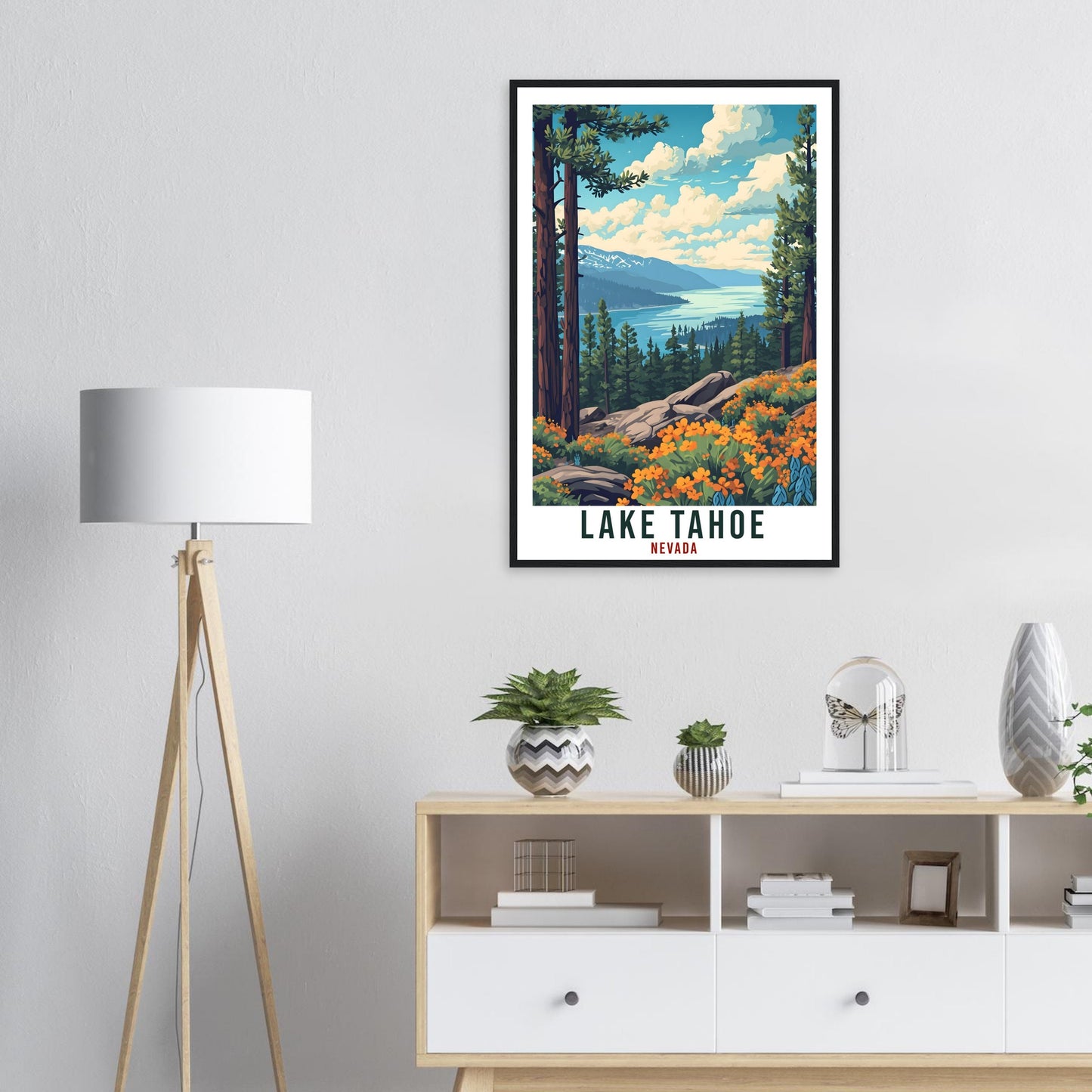 Lake Tahoe Travel Print Nevada Home Decoration USA City Wall Art Gift Wall Hanging Art Lover Nevada Artwork Lake Tahoe Travel Poster