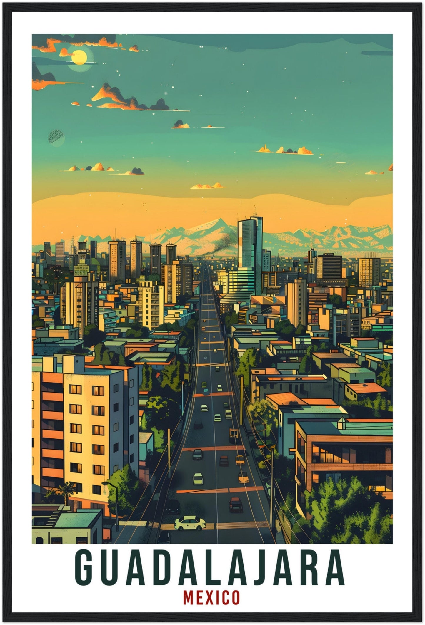 Guadalajara Mexico Travel Print Mexico Wall Art Wall Hanging Home Décor Guadalajara Gift Mexico Landmark Artwork South America Travel Poster