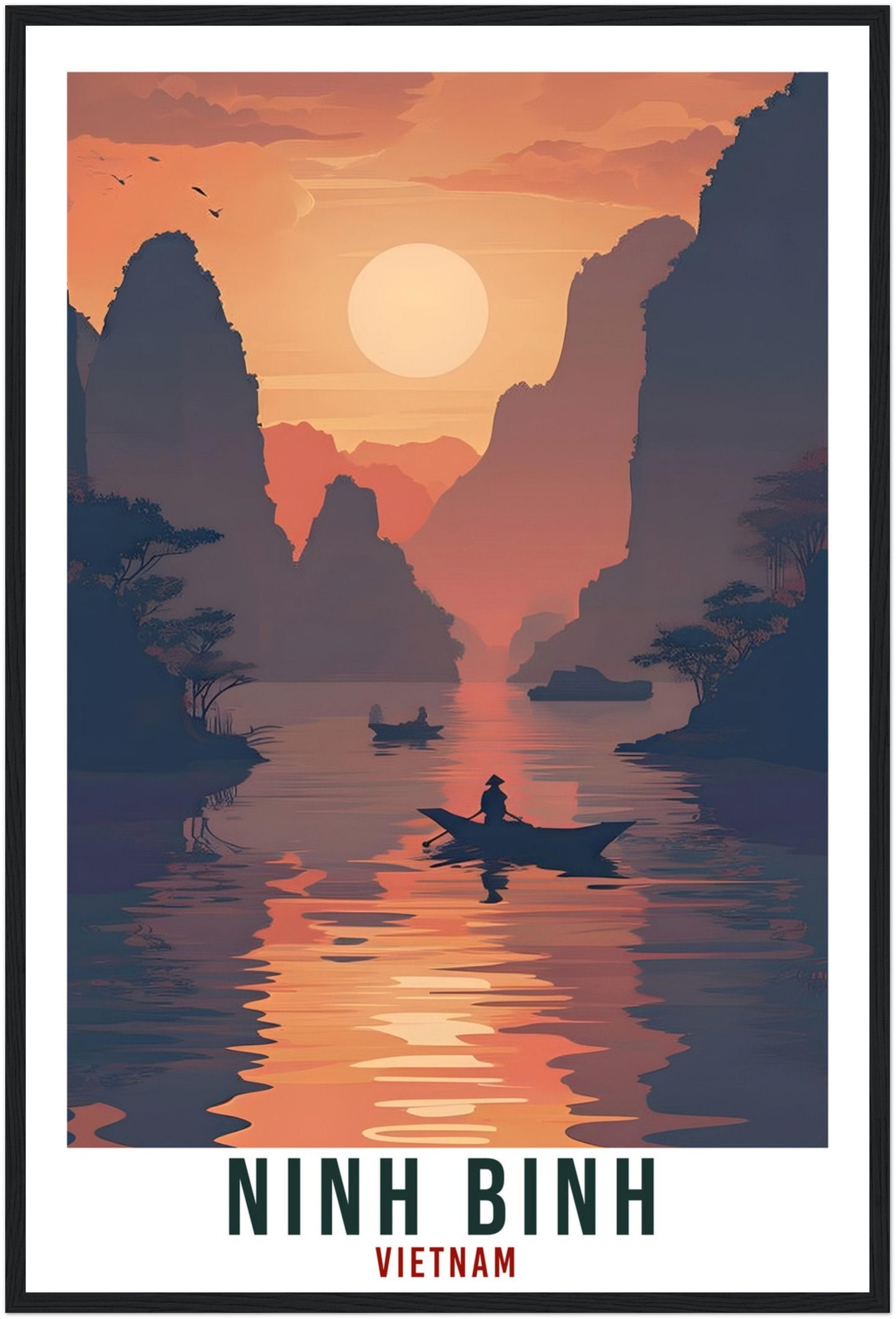 Ninh Binh Travel Poster Wall Art Ninh Binh Vietnam Wall Hanging Artwork Ninh Binh Art Gifts Ninh Binh Travel Print Vietnam Art Lovers Gift