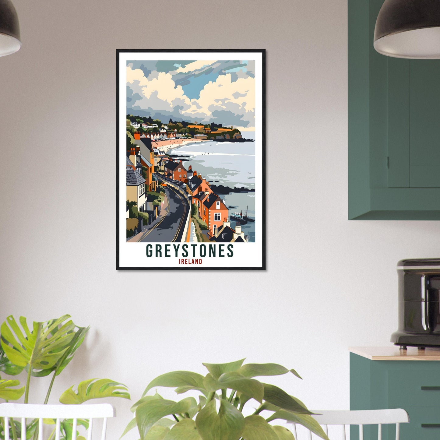 Greystones Travel Print Ireland Wall Art Wall Hanging Home Décor Greystones Gift Art Lovers Wicklow Irish Artwork Gift Ireland Travel Poster