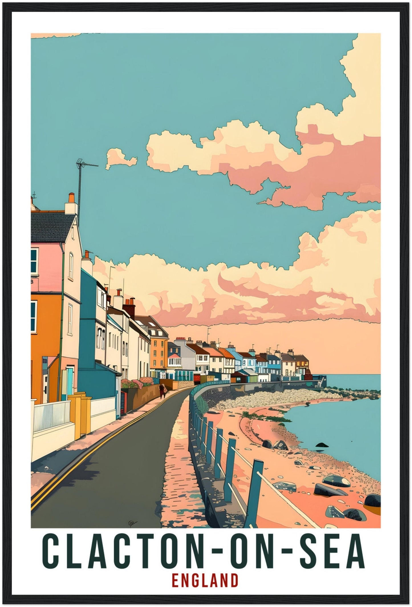 Clacton-On-Sea Travel Print Wall Art Wall Hanging Home Living Décor Clacton-On-Sea Gift Art Lovers UK Artwork Print England Travel Poster