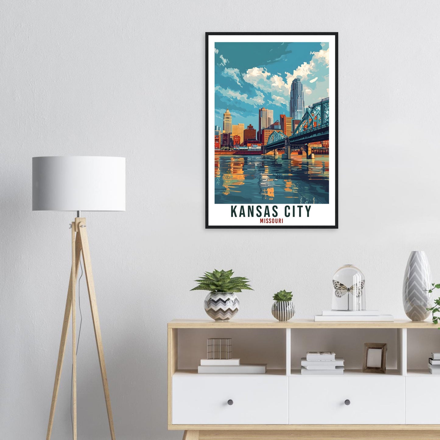 Kansas City Travel Print Missouri Home Decoration USA City Wall Art Gift Wall Hanging Art Lover Missouri Artwork Kansas City Travel Poster