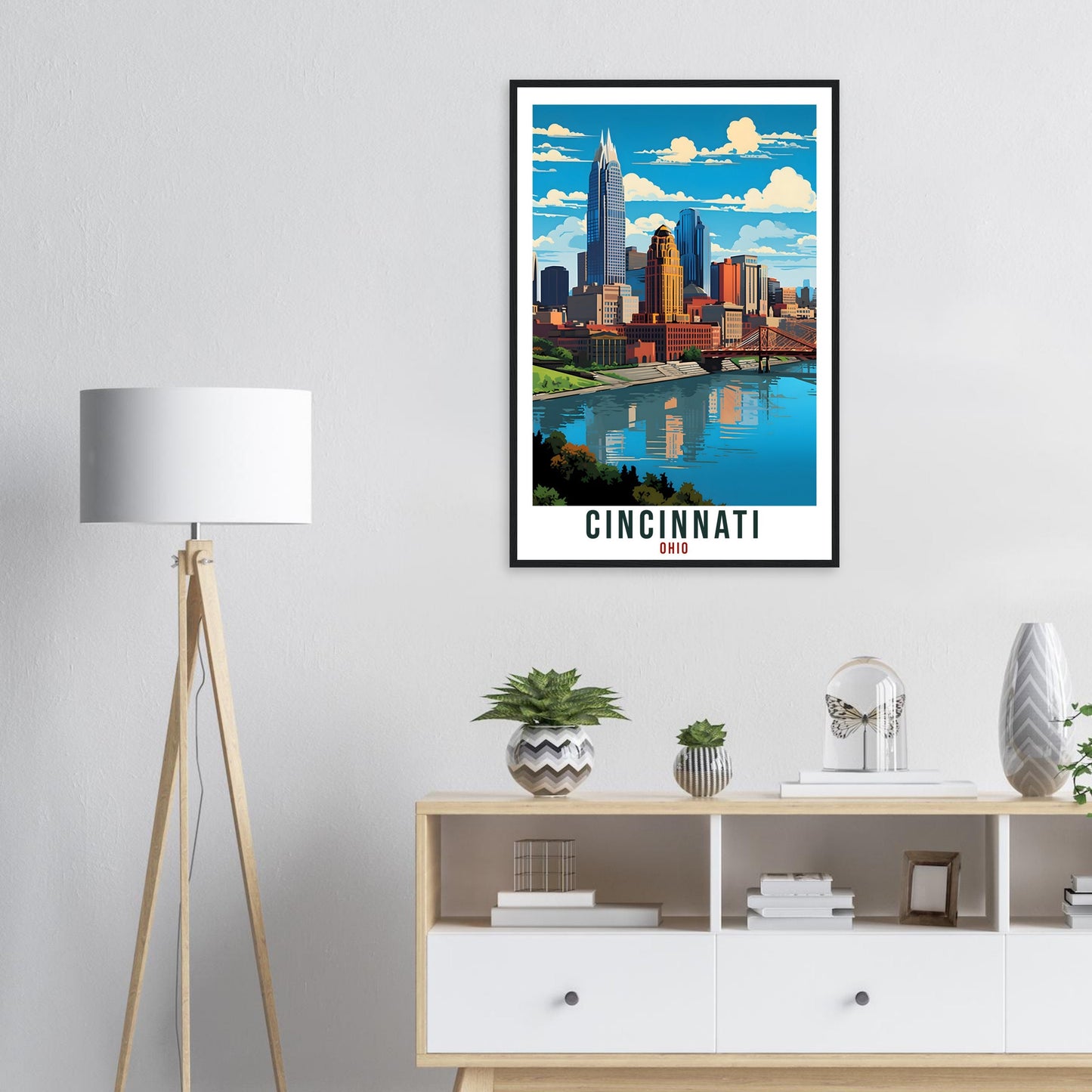 Cincinnati Travel Print Ohio Home Decoration USA City Wall Art Gift Wall Hanging Art Lover Ohio Artwork Cincinnati Travel Poster