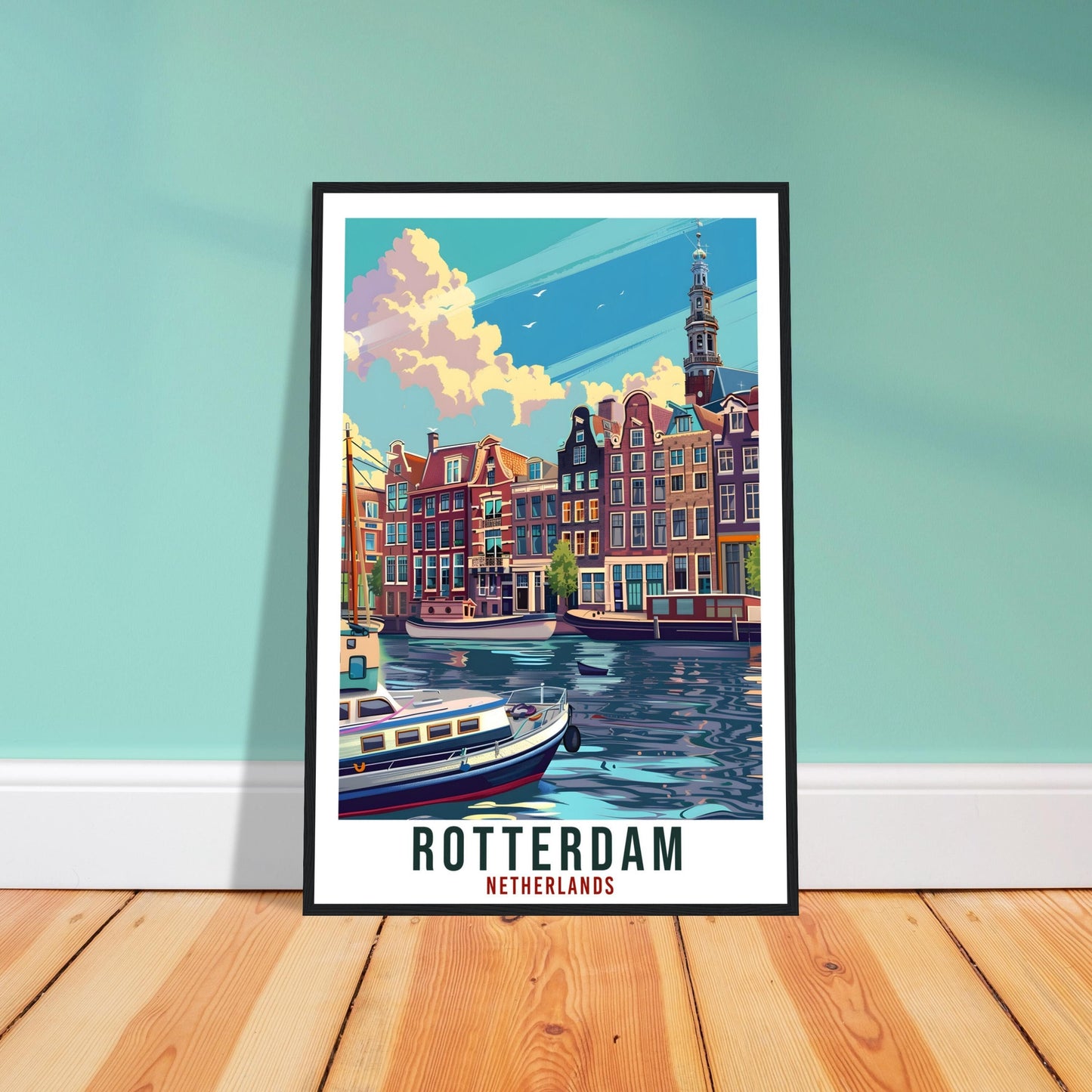 Rotterdam Travel Print Holland Wall Art Wall Hanging Home Décor Rotterdam City Gift Dutch Artwork Gift Netherlands Rotterdam Travel Poster