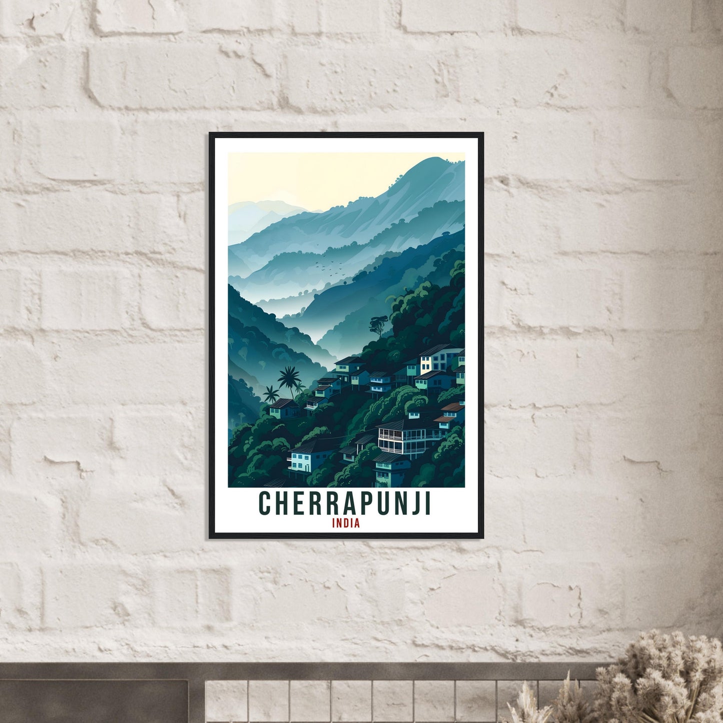 Cherrapunji Travel Print India Home Decoration Wall Art Gift Wall Hanging Art Lover Indian Artwork Cherrapunji Travel Poster Cityscape Print