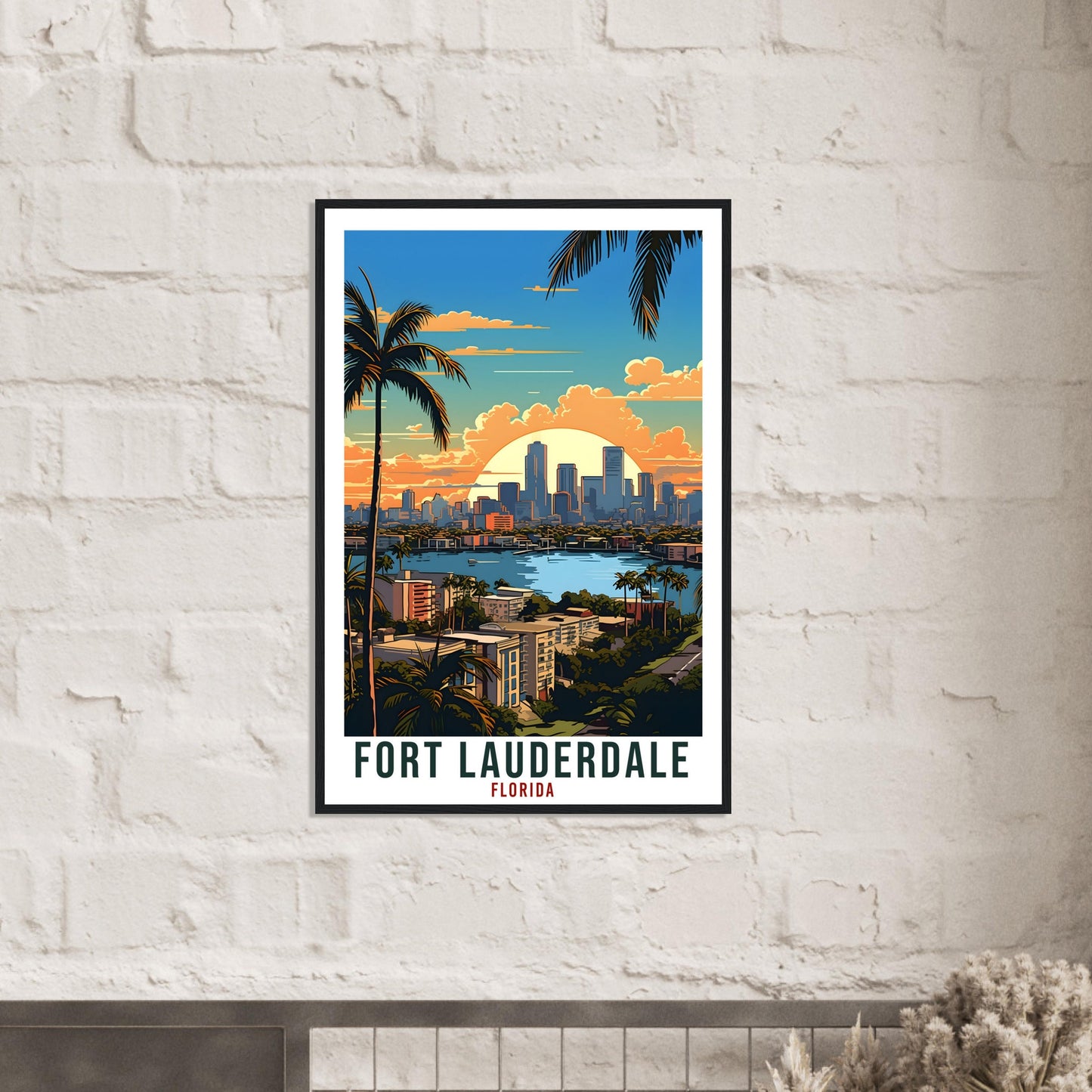 Fort Lauderdale Travel Print Florida Home Decoration USA Wall Art Gift Wall Hanging Art Lover Florida Artwork Fort Lauderdale Travel Poster