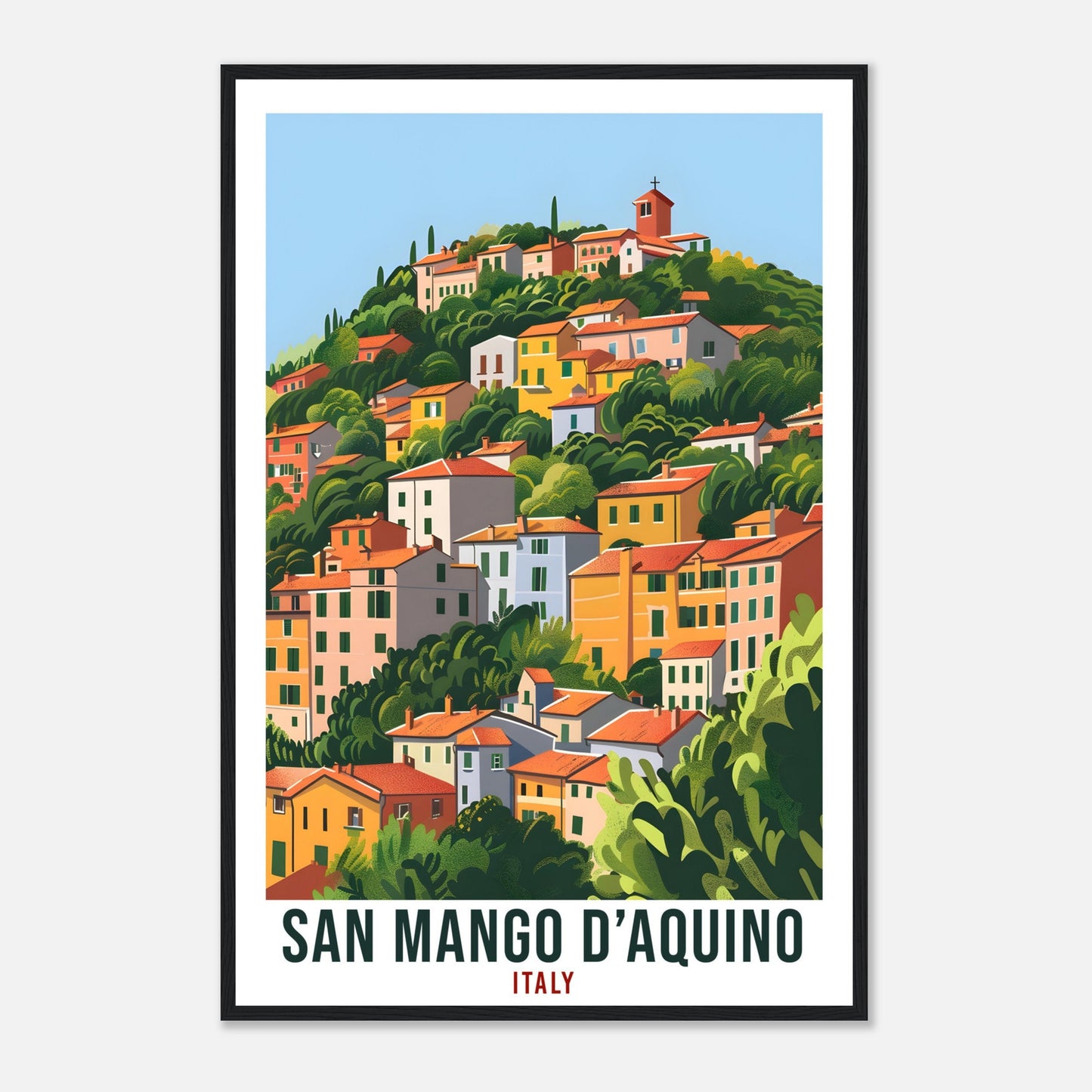 San Mango d'Aquino Italy Travel Print Italy Wall Art Wall Hanging Home Décor Gift Italy Landmark Artwork Travel Gift Italian Travel Poster