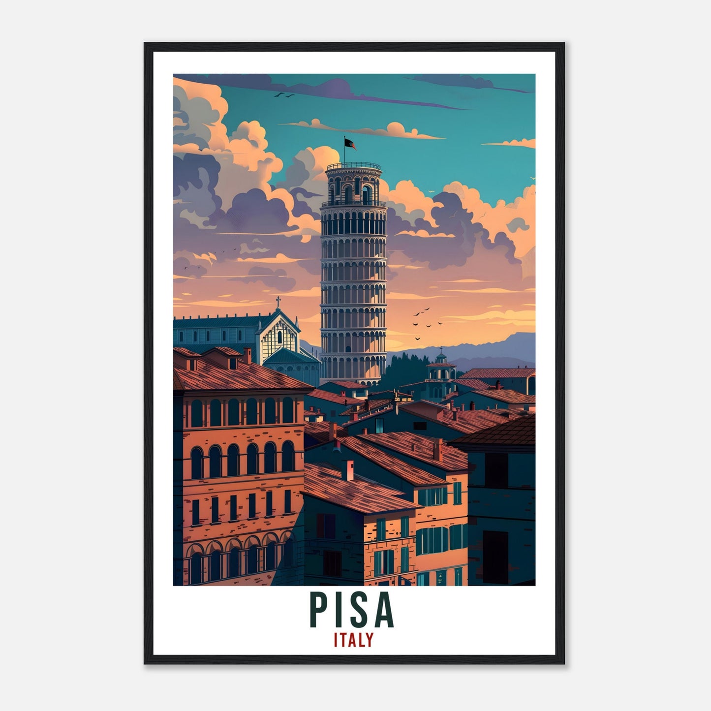 Pisa Travel Print Italy Wall Art Wall Hanging Home Living Décor Pisa Gift Art Lovers Gift Italy Artwork Gift Pisa Italian Travel Poster