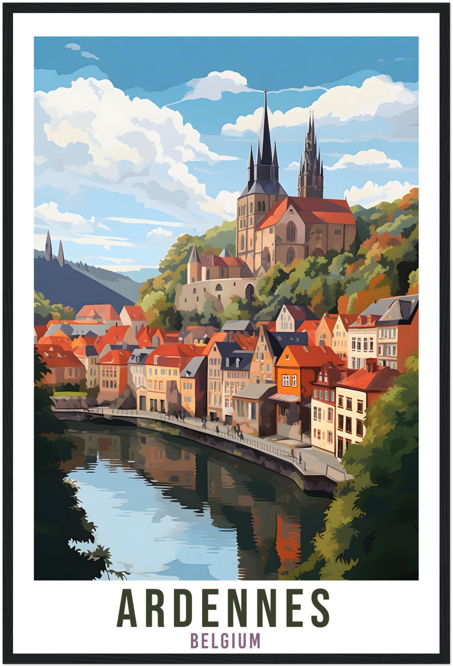 Ardennes Travel Poster Wall Art Ardennes Belgium Home Décor Artwork Wall Hanging Ardennes Art Gifts Ardennes Travel Print Belgian Art Lovers