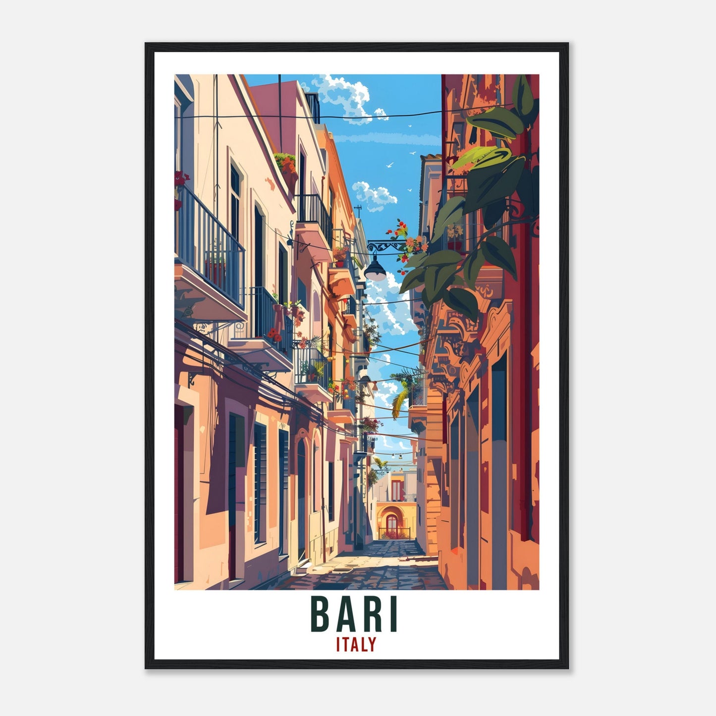 Bari Travel Print Italy Wall Art Bari Wall Hanging Home Living Décor Bari Gift Art Lovers Gift Italy Artwork Gift Italian Travel Poster