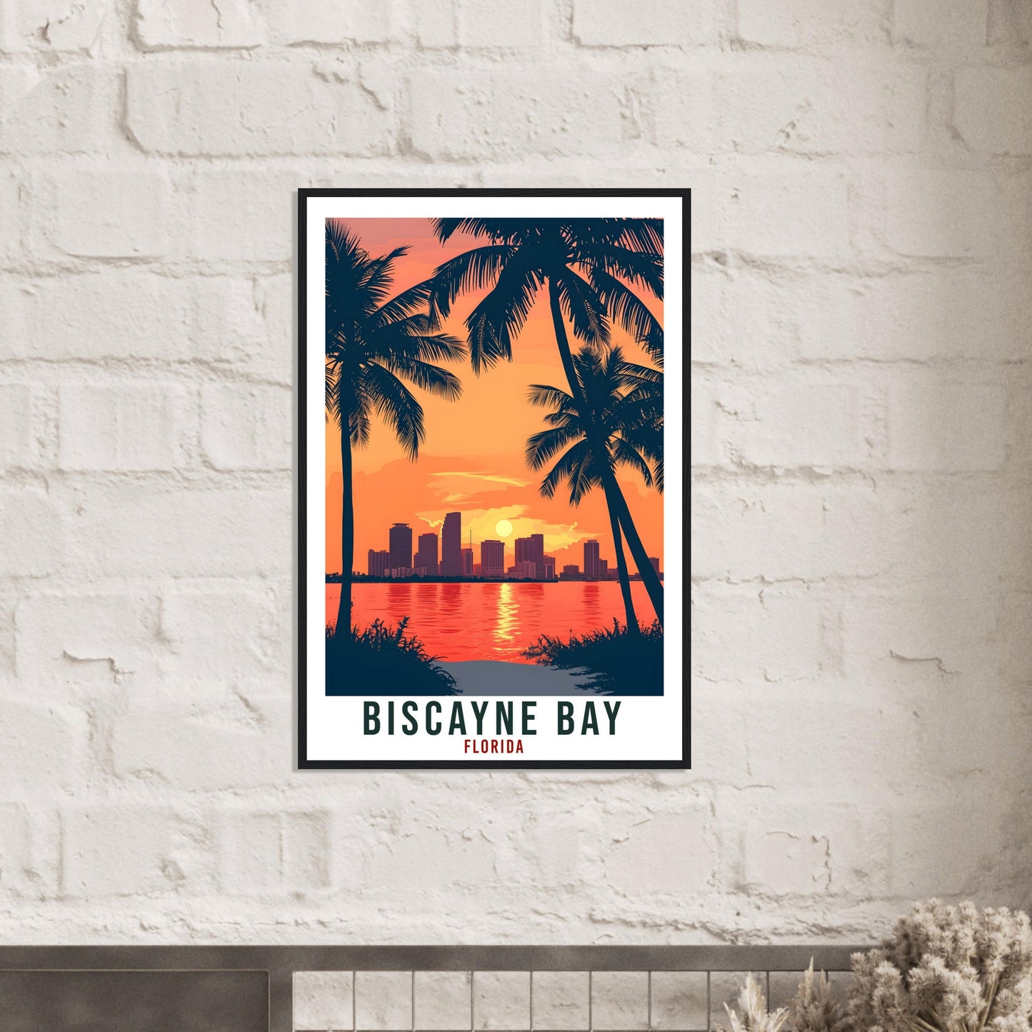 Biscayne Bay Travel Print Florida Home Decoration USA City Wall Art Gift Wall Hanging Art Lover Florida Artwork Biscayne Bay Travel Poster