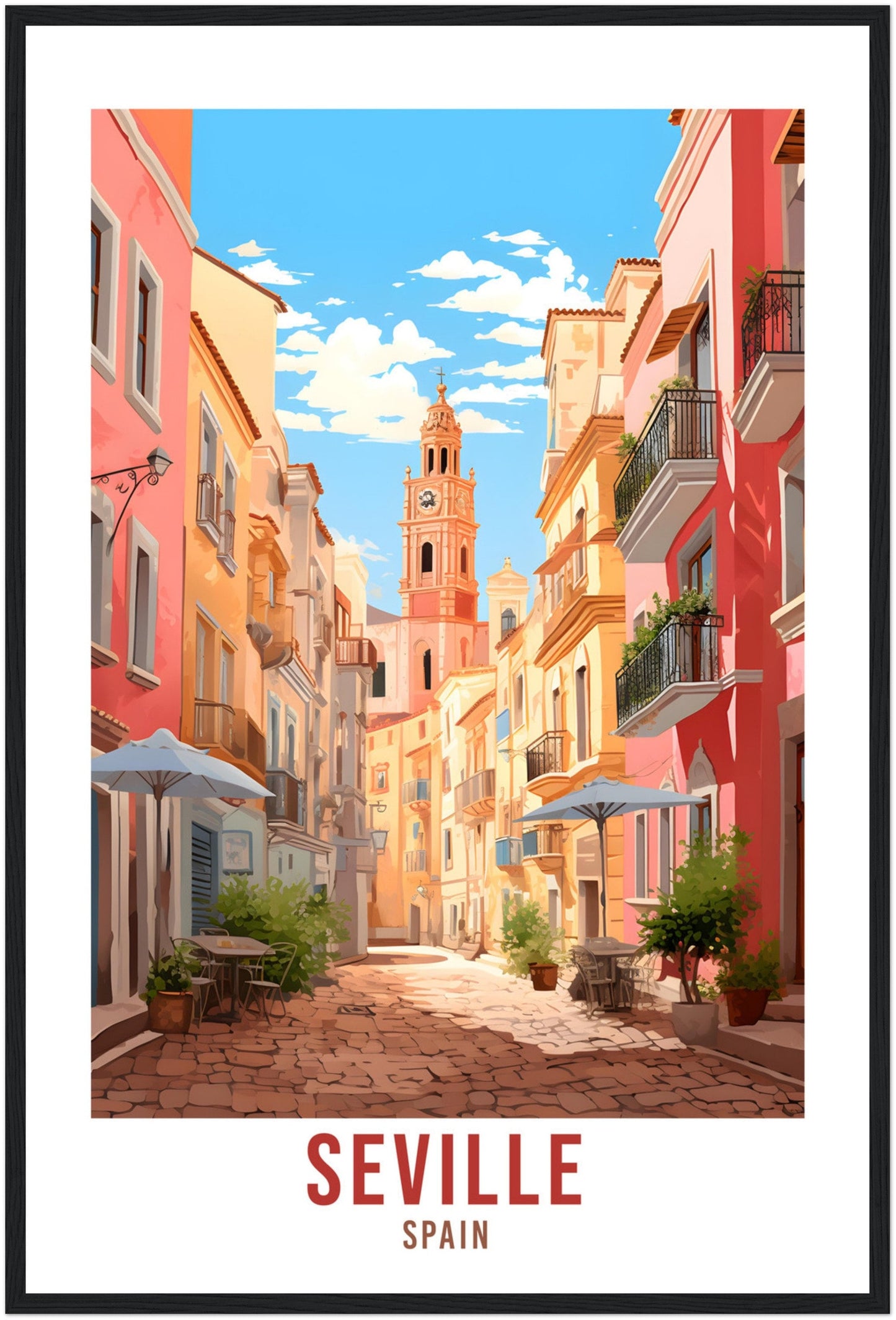 Seville Travel Poster Wall Art Seville Wall Hanging Home Décor Seville Gift Art Lovers Spain Art Lovers Seville Print Spain Wall Art Deco