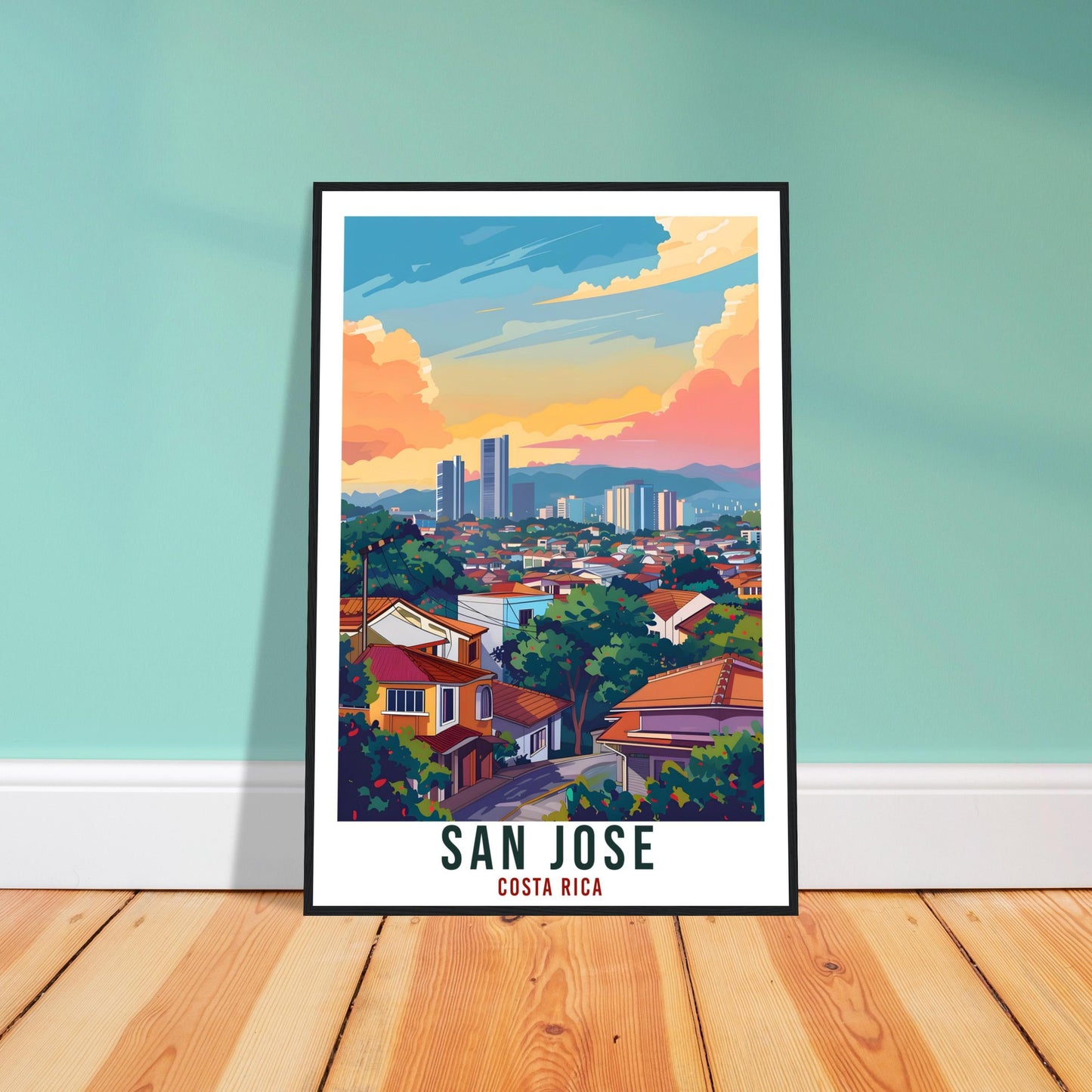 San Jose Costa Rica Travel Print Wall Art Wall Hanging Home Décor San Jose Gift Wall Art Artwork Travel Art Costa Rica City Travel Poster