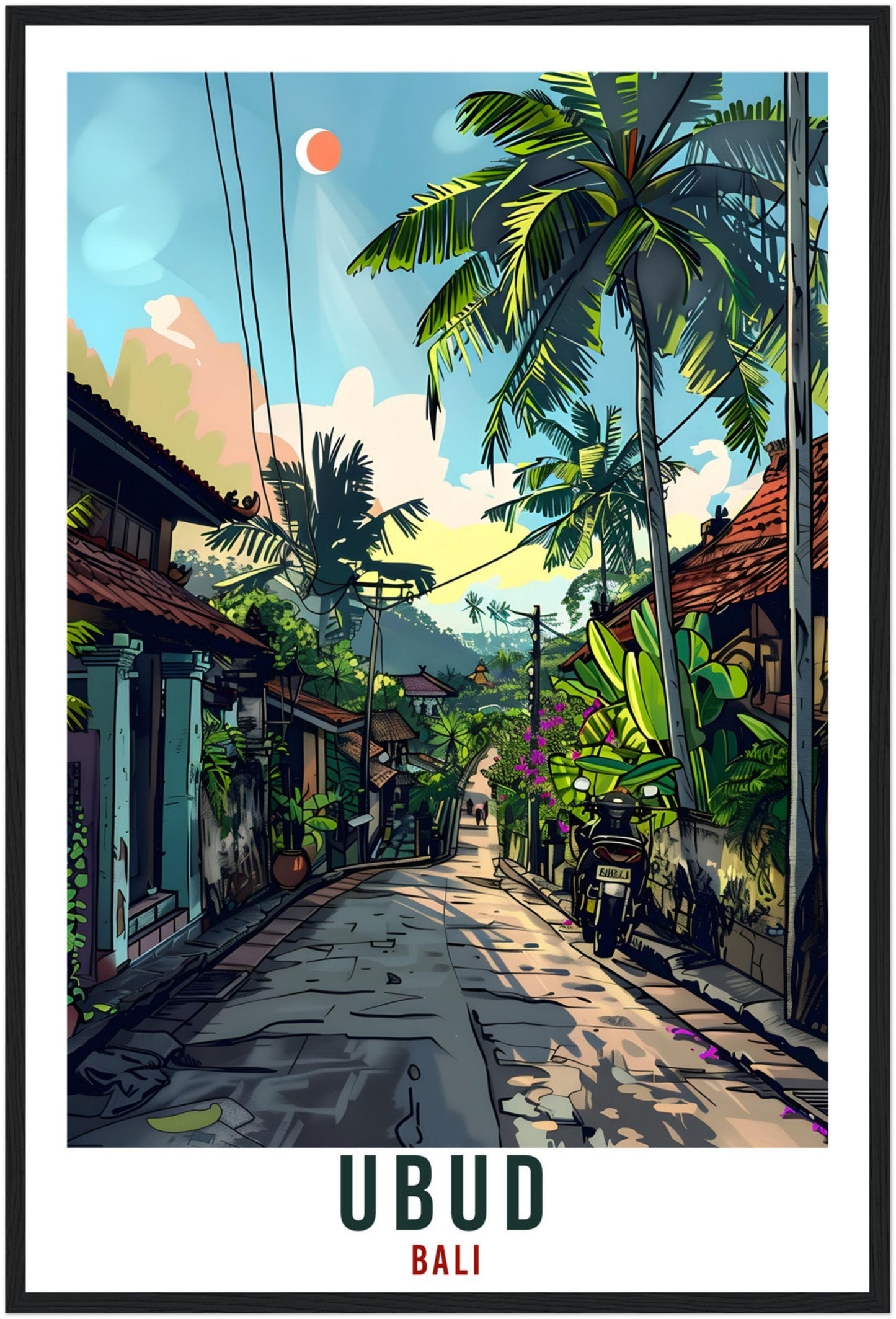 Ubud Bali Travel Print Bali Wall Art Wall Hanging Home Décor Ubud Gift Landmark Artwork Travel Art Lovers Indonesia Ubud Travel Poster