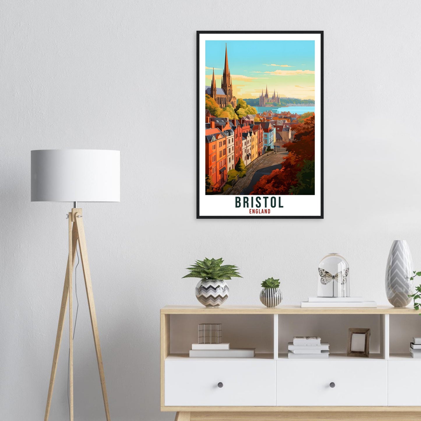 Bristol Travel Print English Wall Art Home Decor Wall Hanging Travel Art Gift Bristol Travel Poster England Landscape Artwork Art Lover Gift
