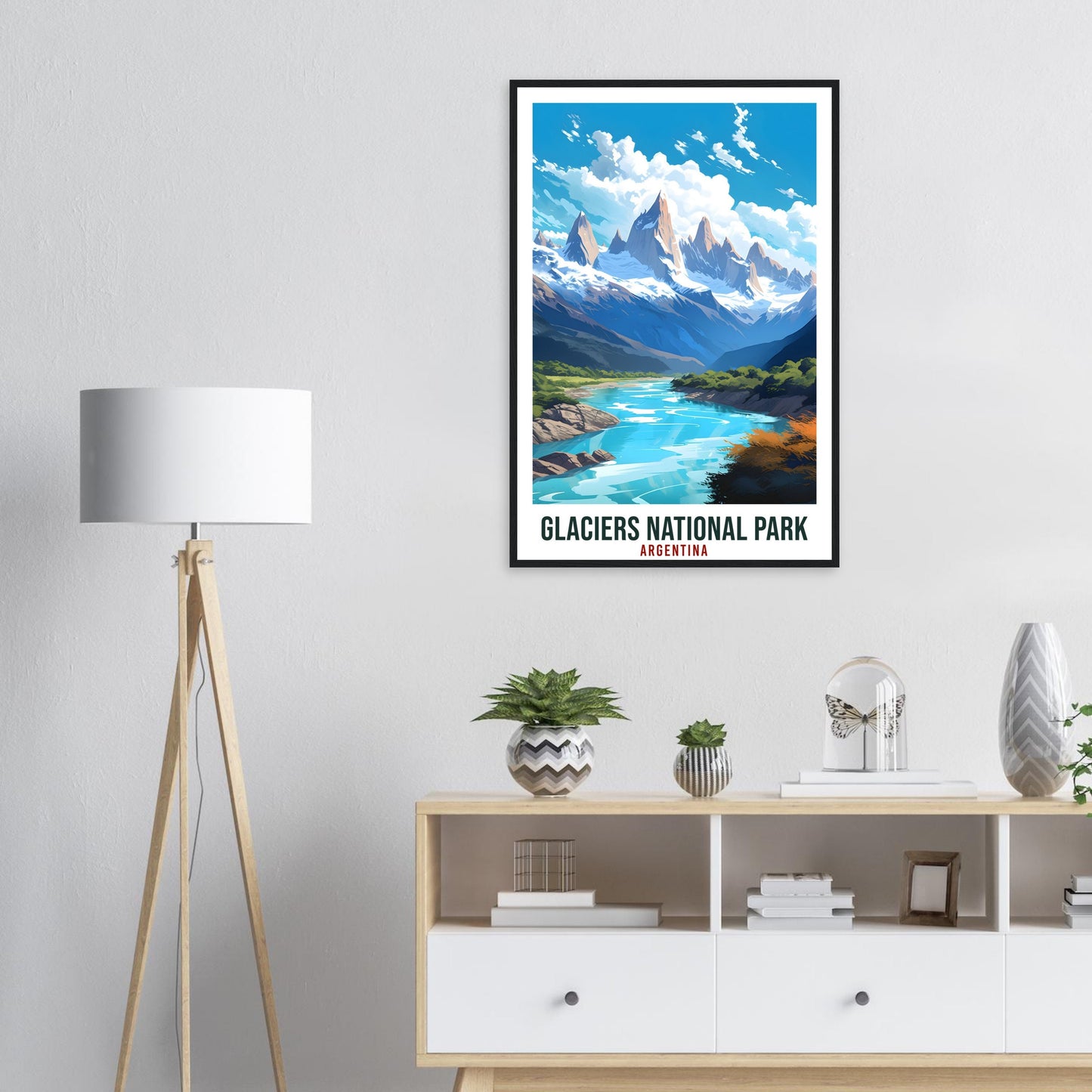 Glacier National Park Travel Print Wall Art Argentina Glacier Landscape Artwork Art Gifts Travel Poster Argentinian National Park Art