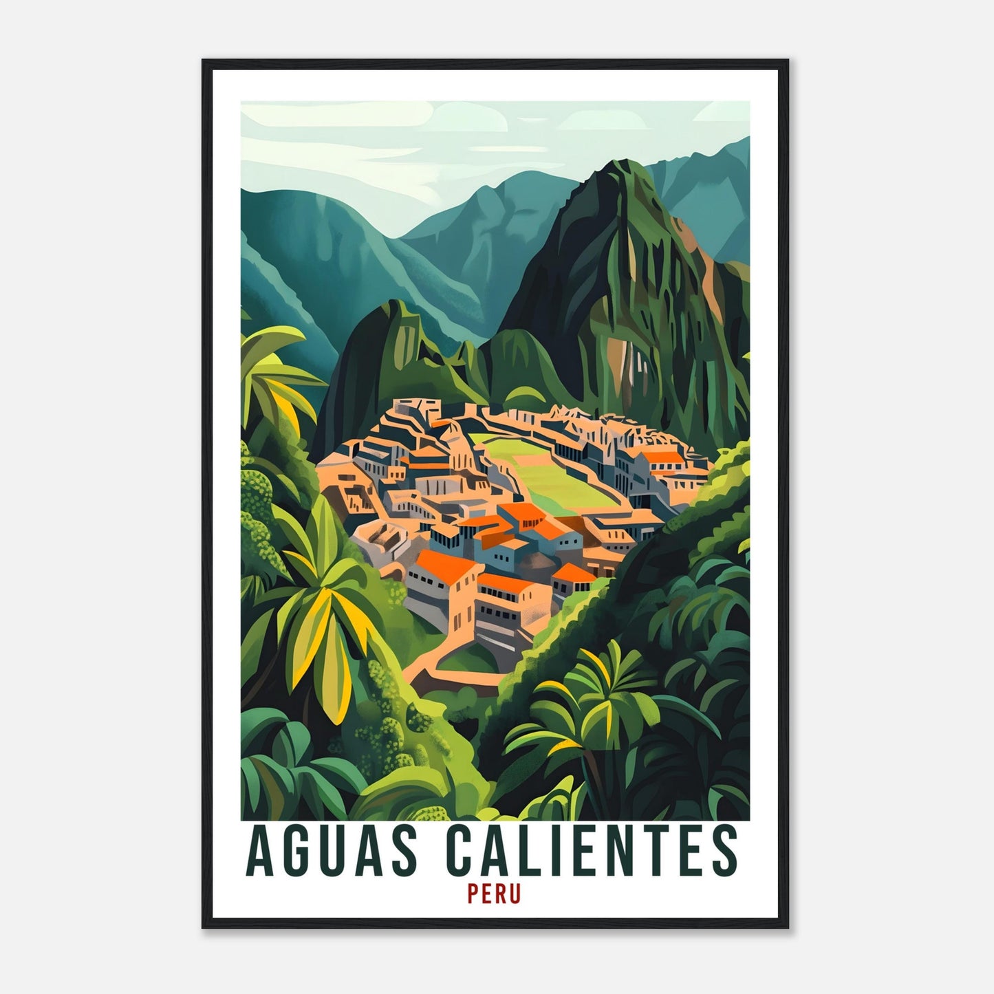 Aguas Calientes Travel Print Peru Home Decor Wall Art Gift Wall Hanging Art Lover Aguas Calientes Peruvian Artwork Travel Poster Travel Art