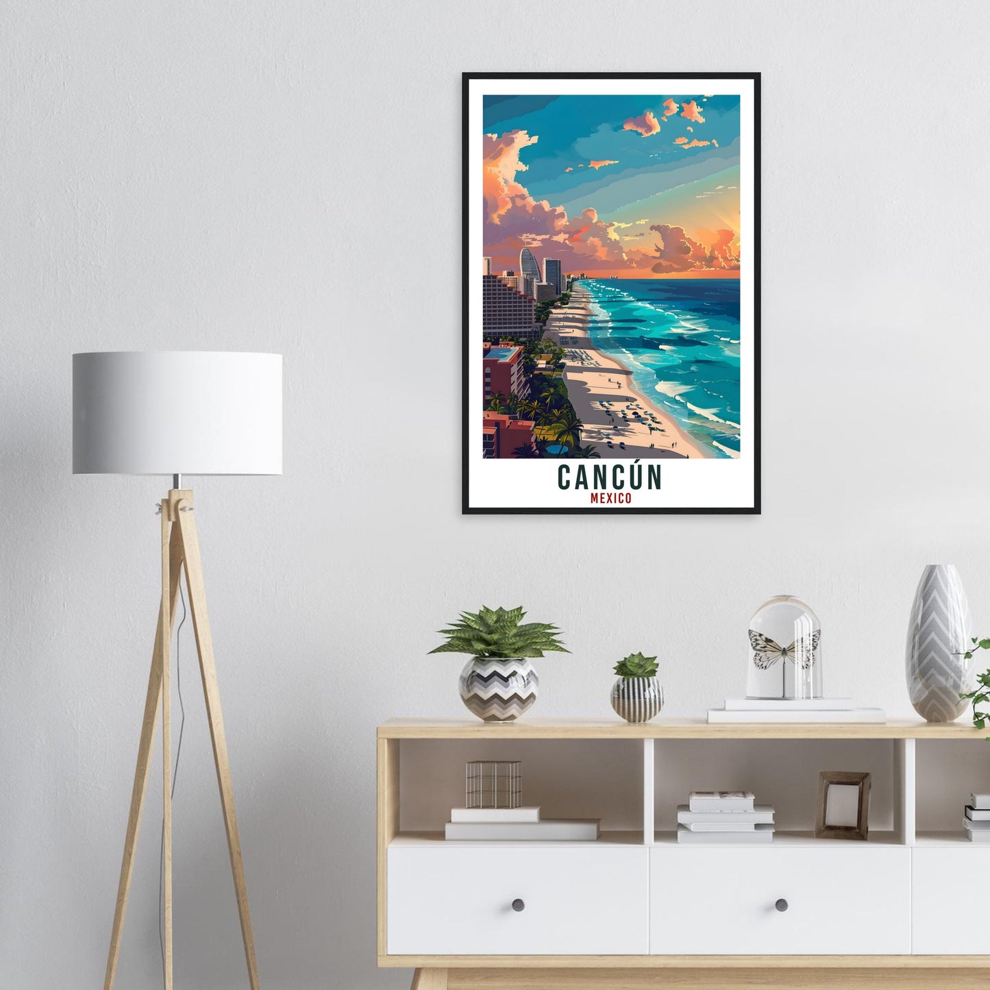Cancún Mexico Travel Print Mexico Wall Art Wall Hanging Home Décor Cancún Gift Mexico Landmark Artwork Gift South America Travel Poster