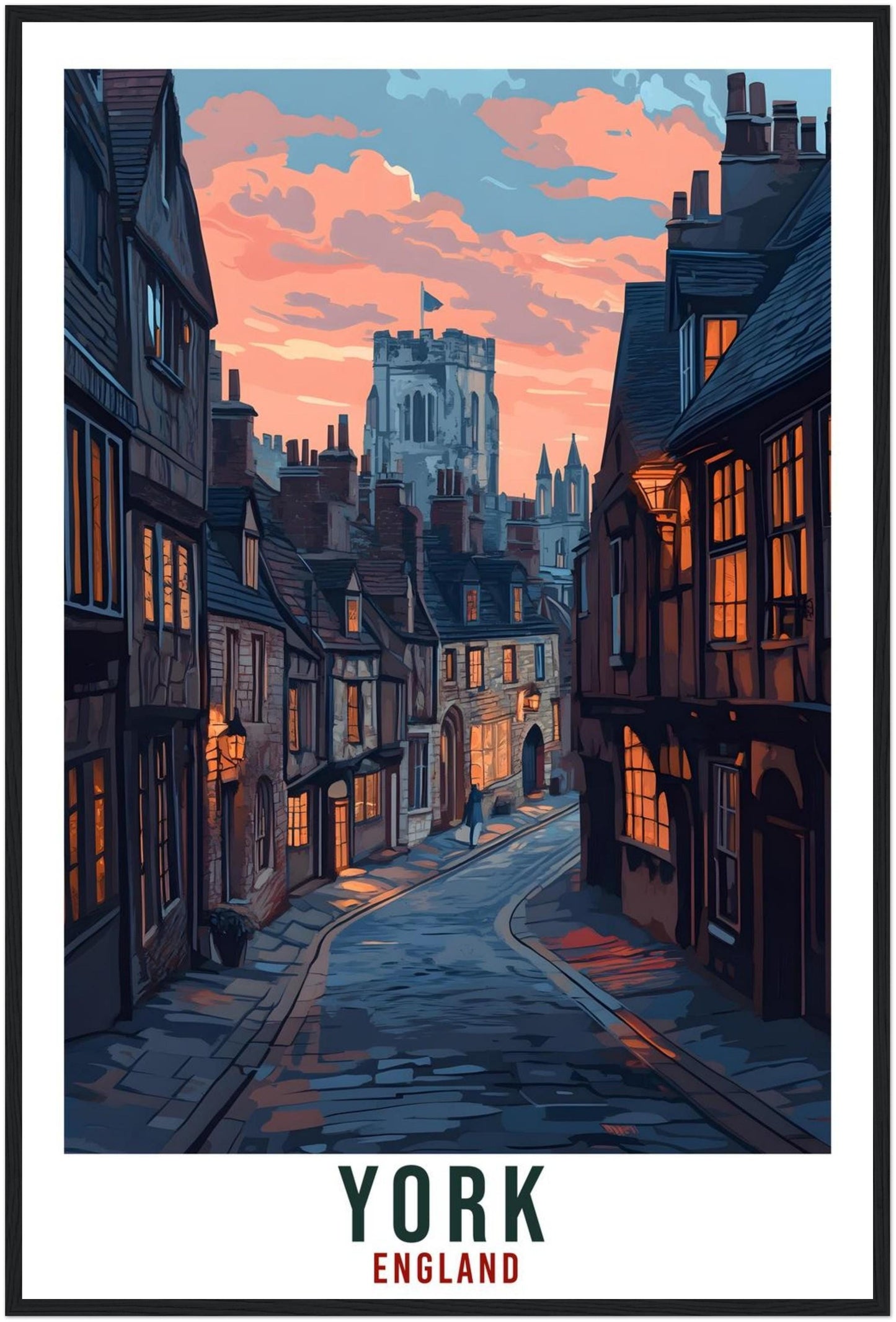 York Travel Print England Home Decor York Wall Art Gift Wall Hanging Art Lover York England Artwork Travel Poster York UK Travel Art