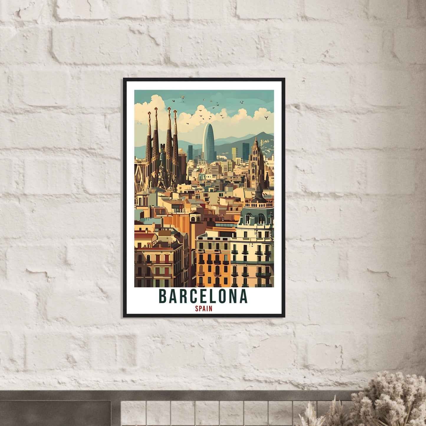 Barcelona Travel Print Wall Art Barcelona Spain Wall Hanging Artwork Barcelona Art Gifts Barcelona Travel Poster Spain Art Lovers Gift
