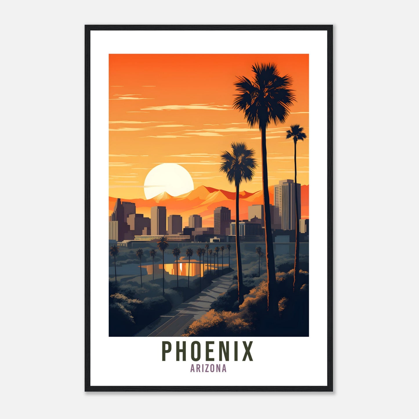 Phoenix Travel Print Phoenix Arizona Wall Art Phoenix Travel Poster Arizona Home Decor Phoenix Art Lovers Arizona Gift Phoenix Travel Art