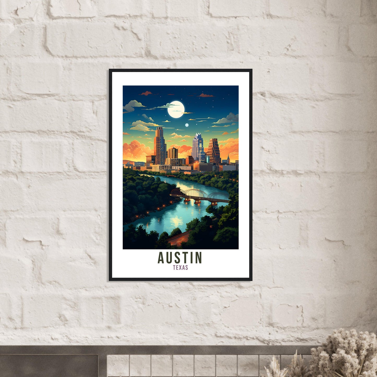 Austin Travel Print Wall Art Houston Texas Wall Art Austin Travel Poster USA Home Decor Austin Art Lovers Gift Austin Texas City Travel Art