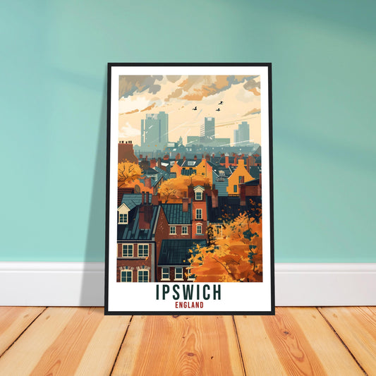 Ipswich Travel Print Wall Art Ipswich Wall Hanging Home Living Décor Ipswich Gift Art Lovers UK Artwork Gift Print England Travel Poster
