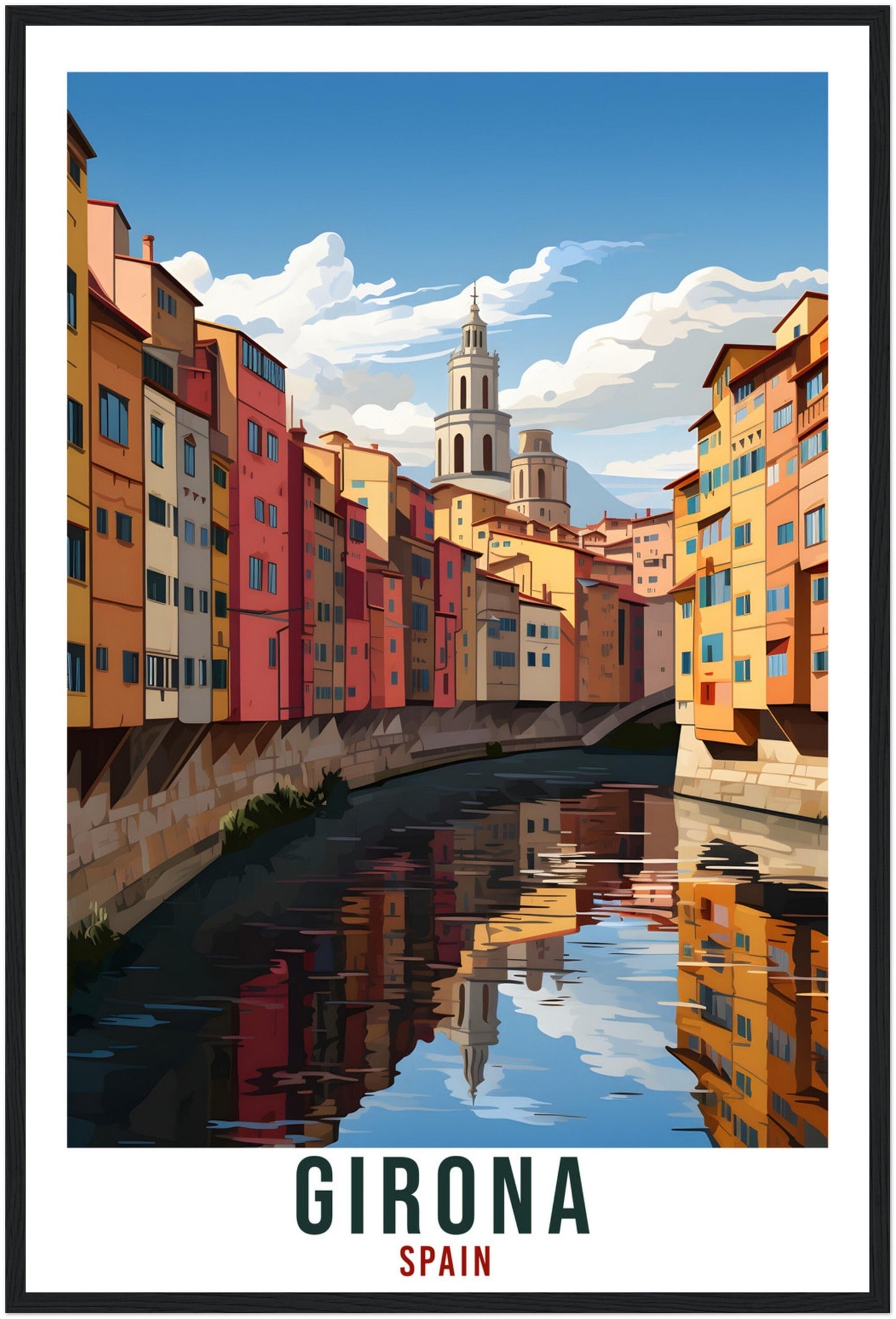 Girona Travel Print Spain Home Decoration Girona Spanish City Wall Art Gift Wall Hanging Art Lover Spain Artwork Girona Travel Poster Gift