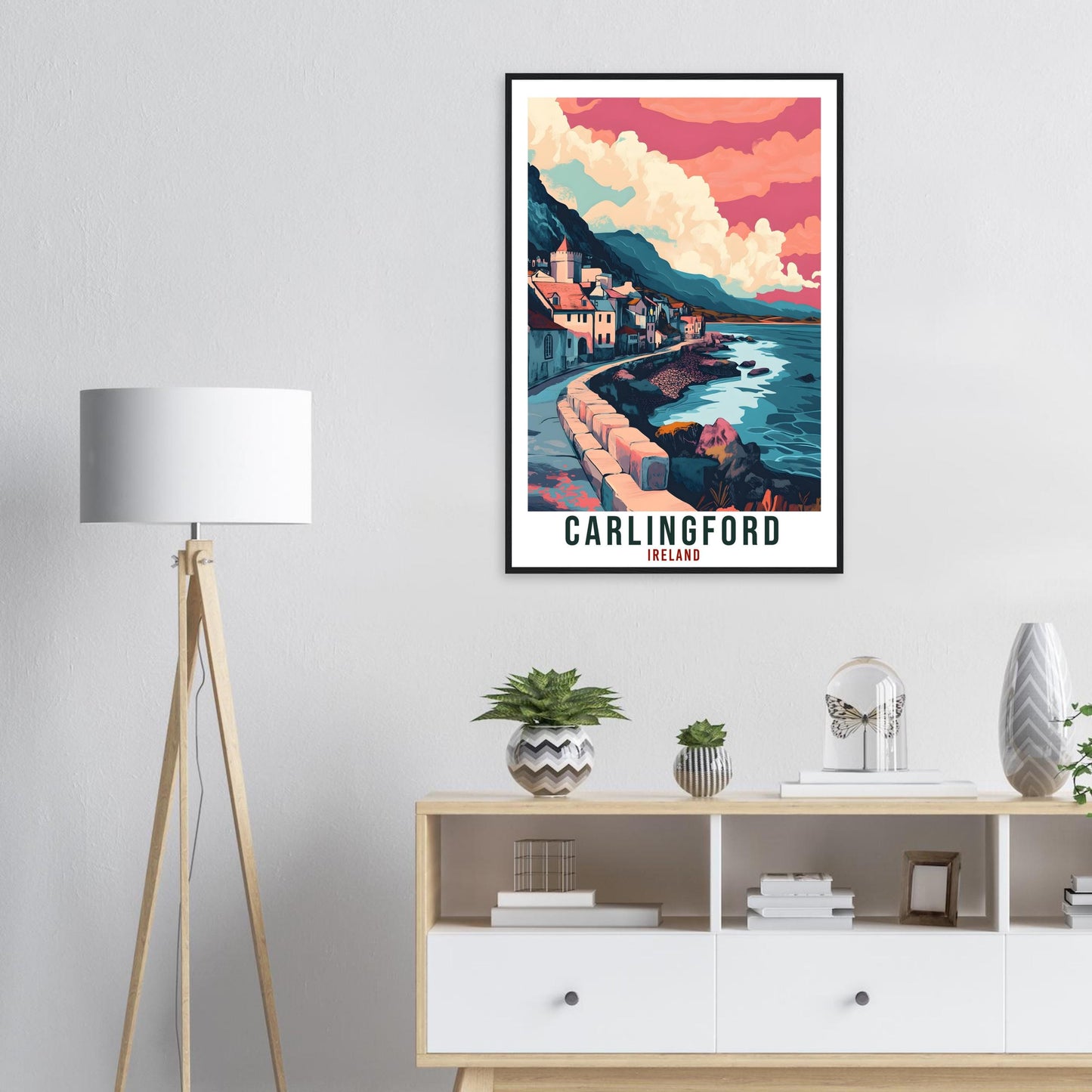 Carlingford Travel Print Ireland Home Decor Carlingford Wall Art Wall Hanging Art Lover Irish Artwork Travel Poster Carlingford Ireland Art