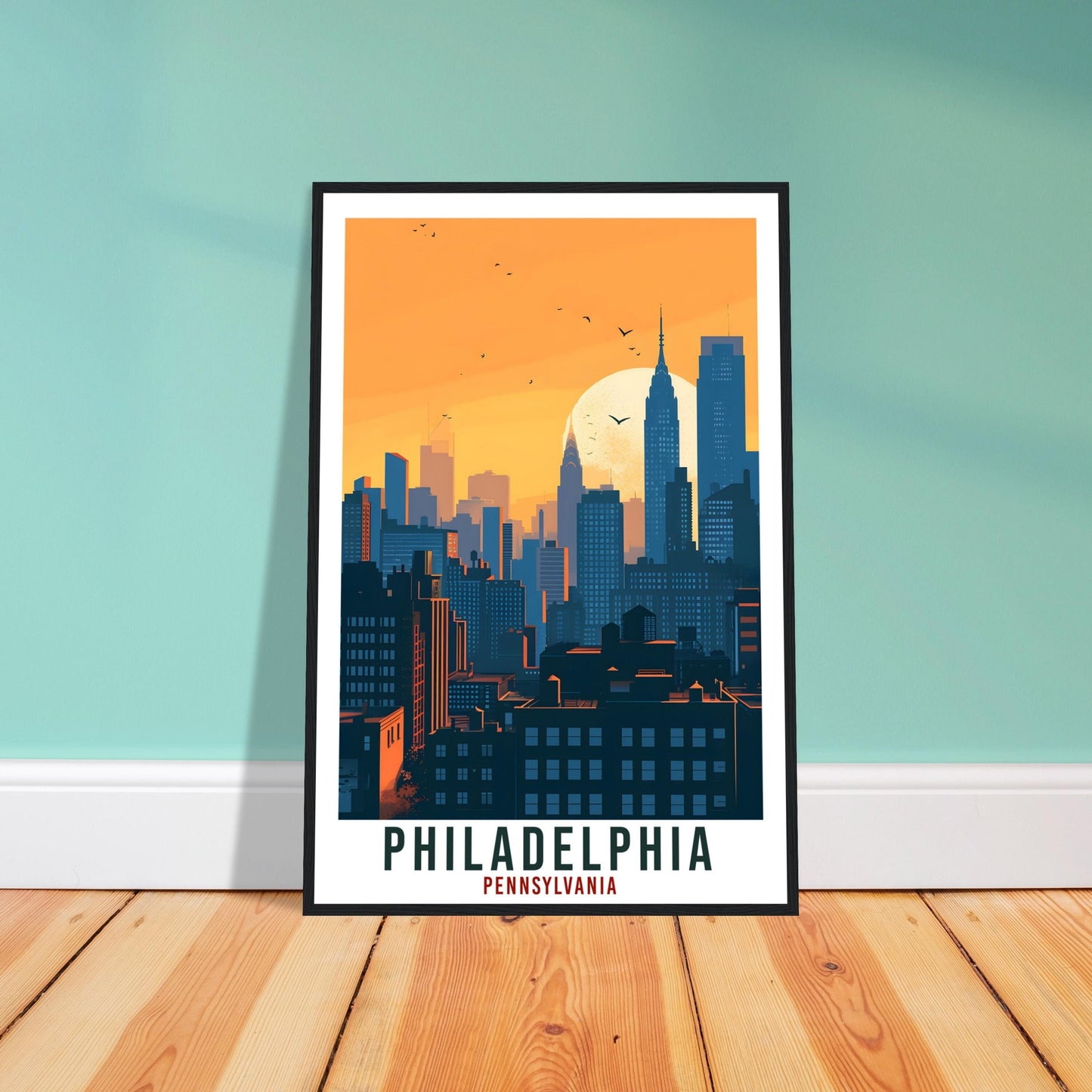 Philadelphia Travel Print Pennsylvania Home Decoration USA City Wall Art Wall Hanging Pennsylvania Artwork Philadelphia Travel Poster Decor