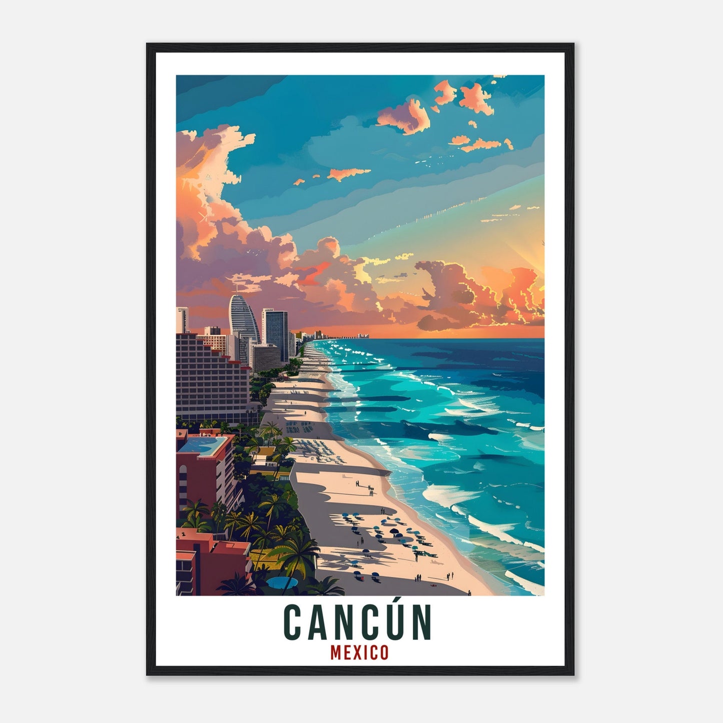 Cancún Mexico Travel Print Mexico Wall Art Wall Hanging Home Décor Cancún Gift Mexico Landmark Artwork Gift South America Travel Poster