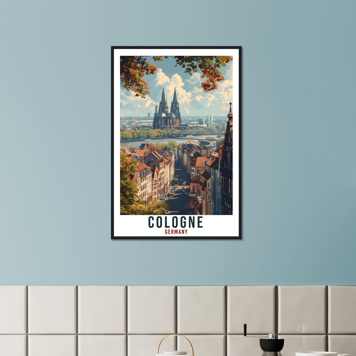 Cologne Print Travel Gift Germany Home Decor Cologne German City Wall Art Gift Wall Hanging Art Lover Germany Artwork Cologne Travel Poster