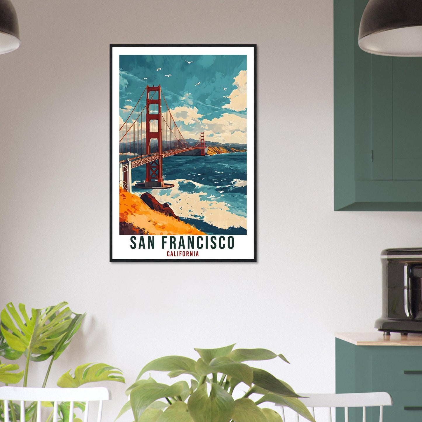 San Francisco Golden Gate Bridge Travel Print California Home Decor Wall Art Gift Wall Hanging Art Lover United States Artwork Travel Art