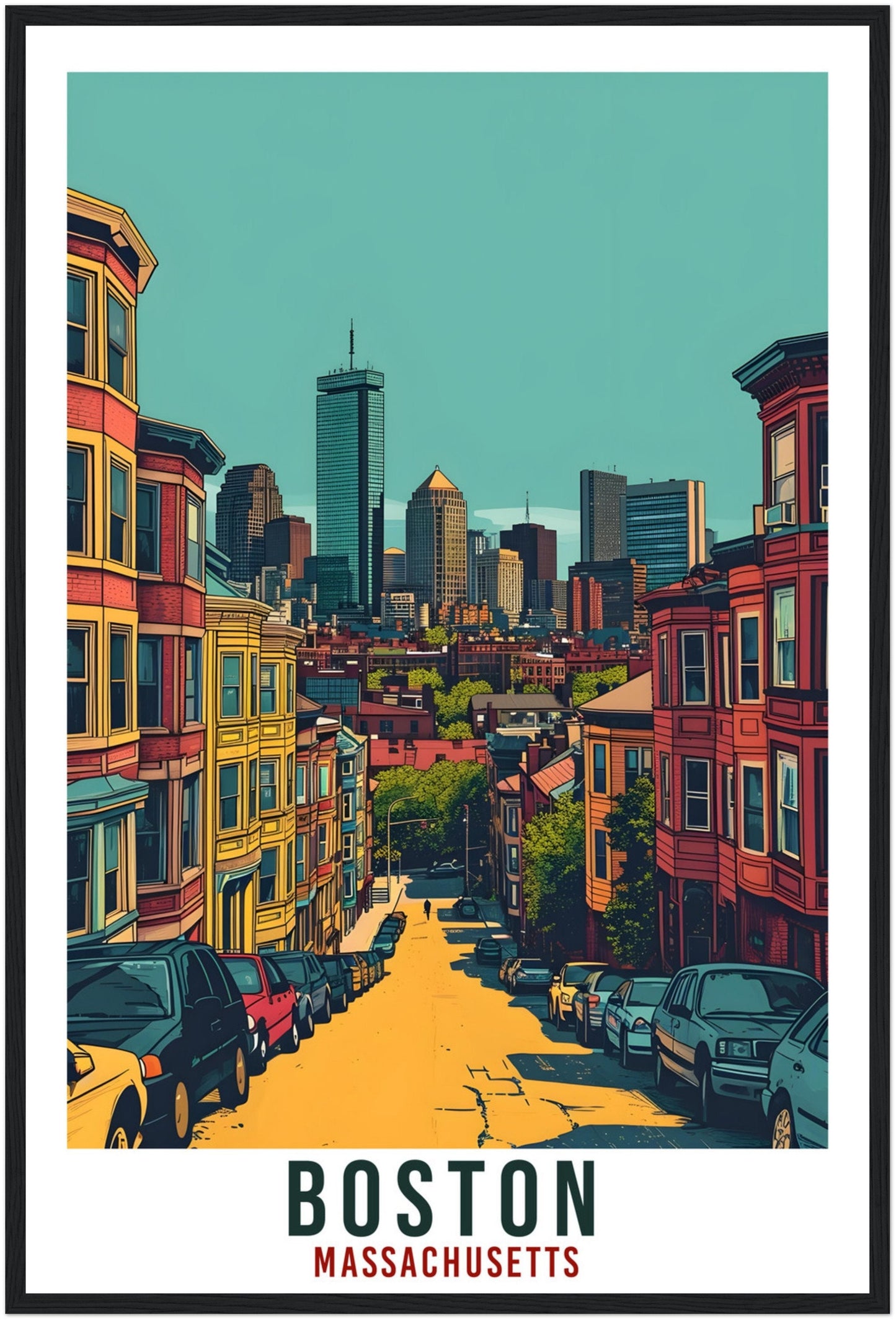 Boston Travel Print Massachusetts Home Decoration USA City Wall Art Gift Wall Hanging Art Lover Massachusetts Artwork Boston Travel Poster
