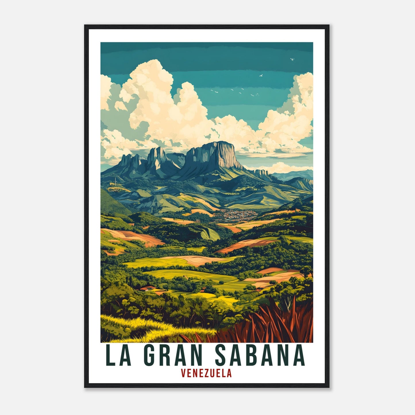 La Gran Sabana Travel Print Venezuela Decor Wall Art Gift Wall Hanging Art Lover La Gran Sabana Venezuelan Artwork Travel Poster Travel Art