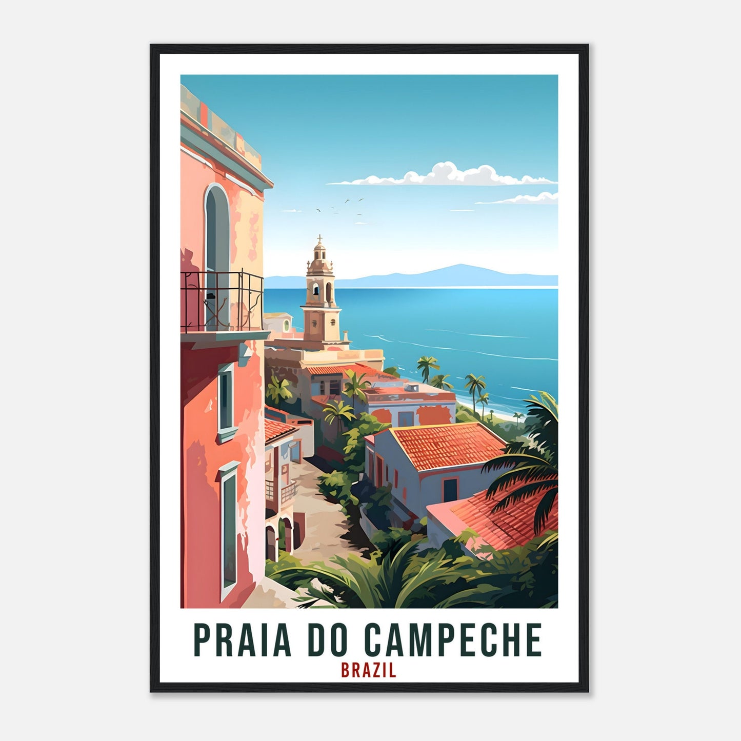 Praia Do Campeche Travel Print Wall Art Praia Do Campeche Brazil Wall Hanging Artwork Art Gifts Praia Do Campeche Travel Poster Brazil Lover