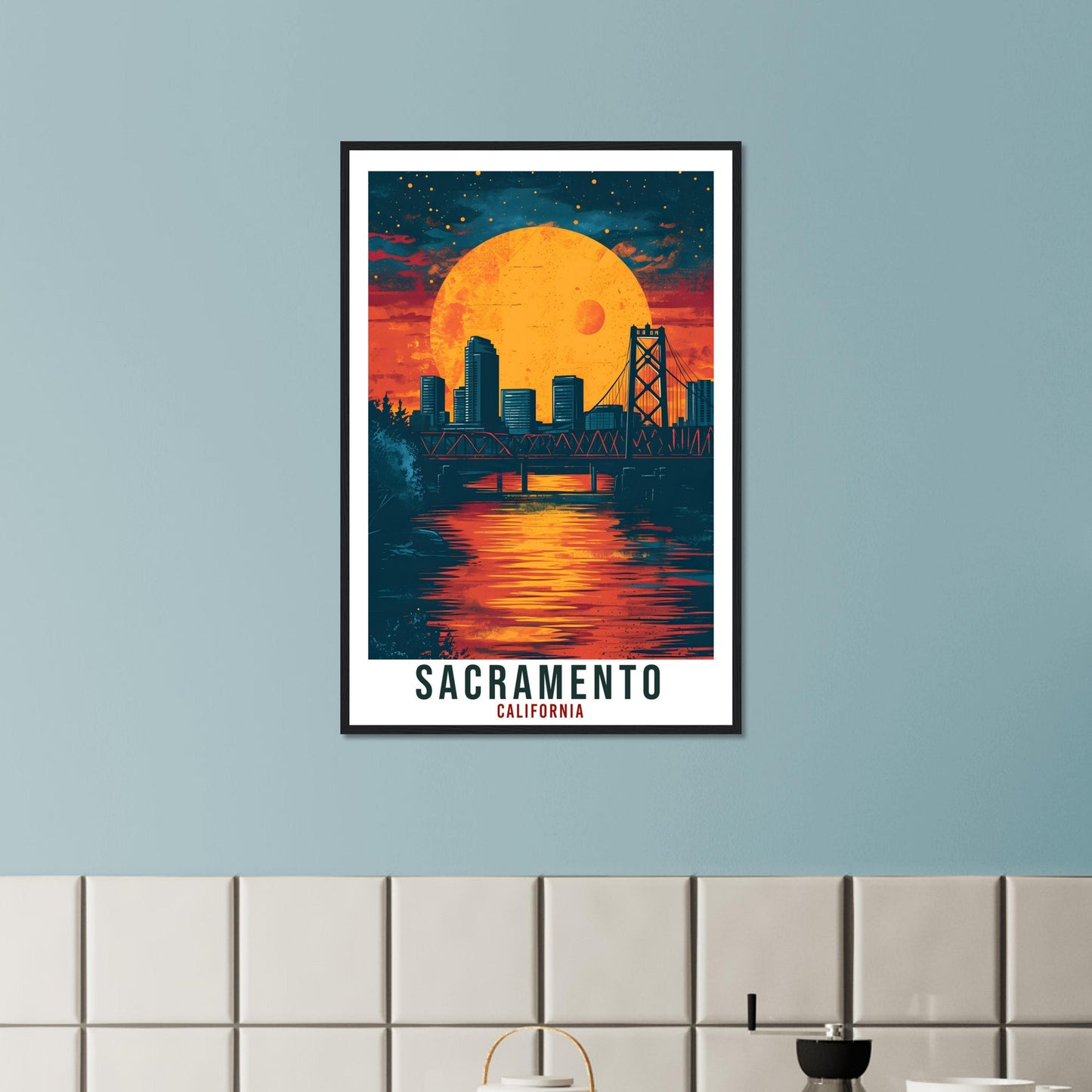 Sacramento Travel Print California Home Decoration USA City Wall Art Gift Wall Hanging Art Lover California Artwork Sacramento Travel Poster