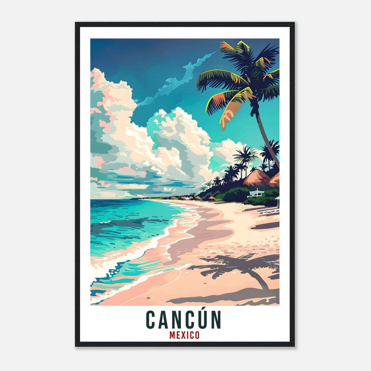 Cancún Mexico Travel Print Mexico Wall Art Wall Hanging Home Décor Cancún Beach Gift Mexico Landmark Artwork South America Travel Poster