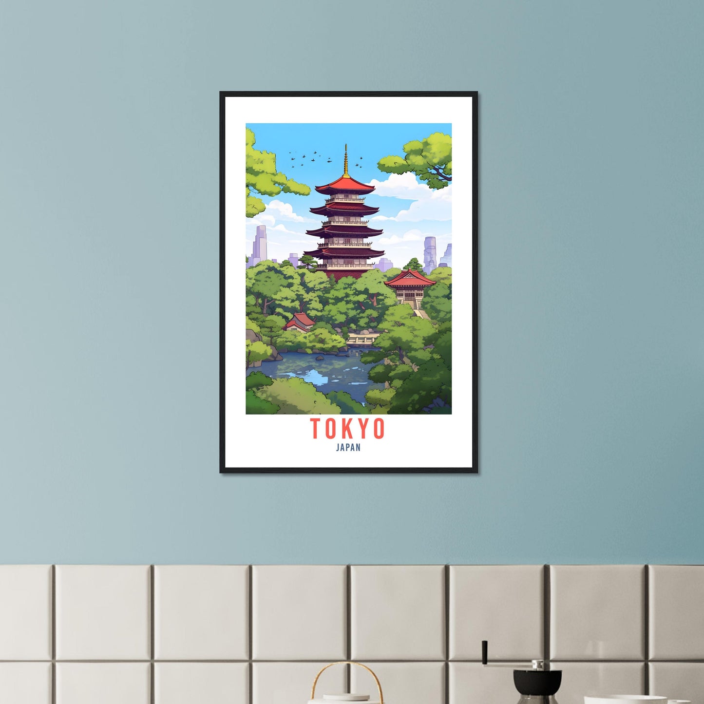 Tokyo Temple Travel Poster Tokyo Wall Hanging Japan Artwork Travel Print Wall Art Tokyo Japan Asia Home Decor Tokyo Gift Travel Art Japan