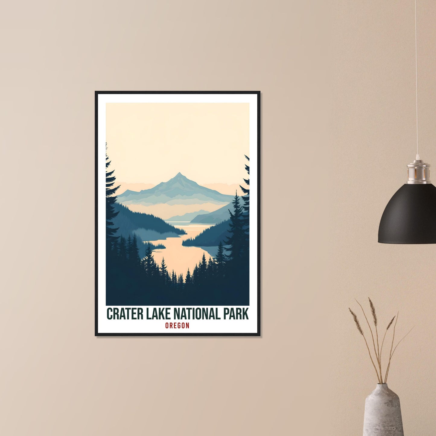 Crater Lake National Park USA Travel Print Wall Art Wall Hanging Home Décor Crater Lake Gift Travel Art USA Oregon Artwork Travel Poster