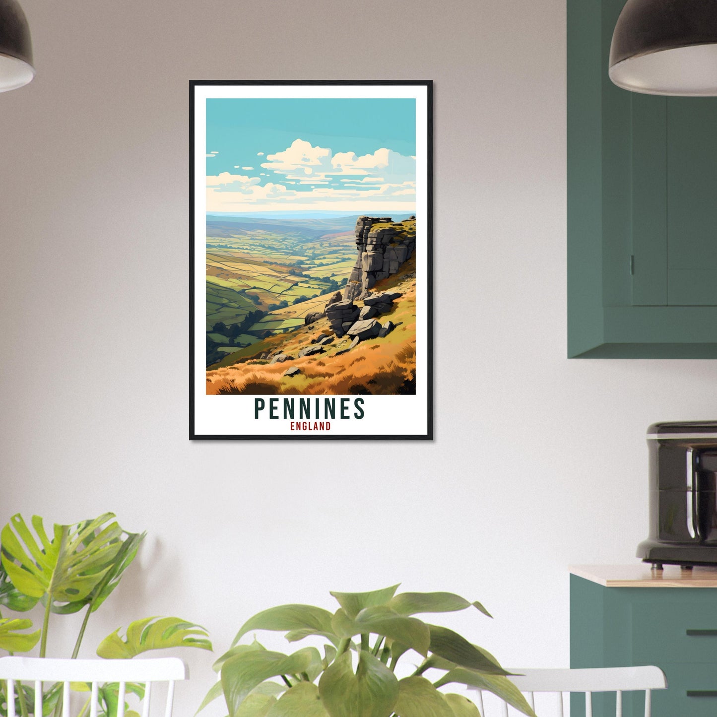 Pennines Travel Print English Wall Art Home Decor Wall Hanging Travel Art Gift Pennines Travel Poster England Landscape Artwork Art Lover