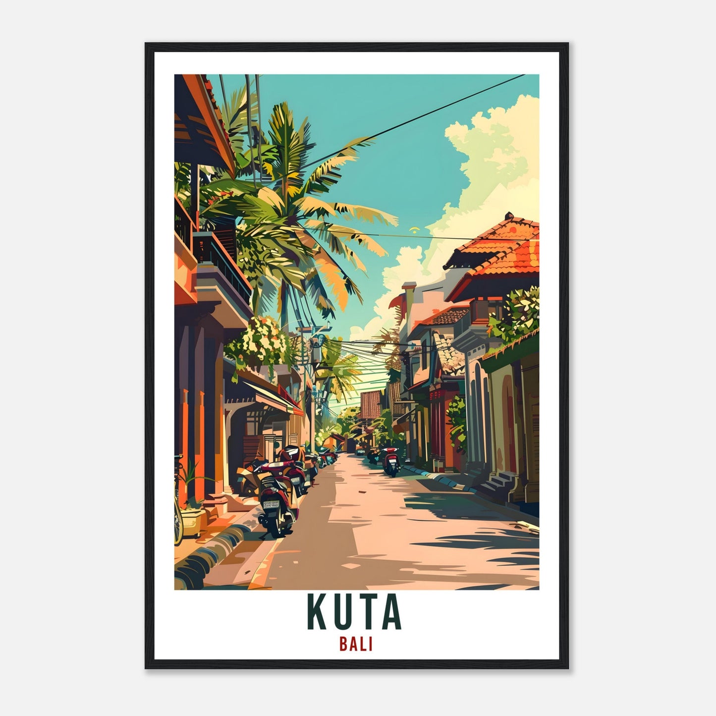 Kuta Bali Travel Print Bali Wall Art Wall Hanging Home Décor Kuta Gift Landmark Artwork Travel Art Lovers Indonesia Kuta Travel Poster