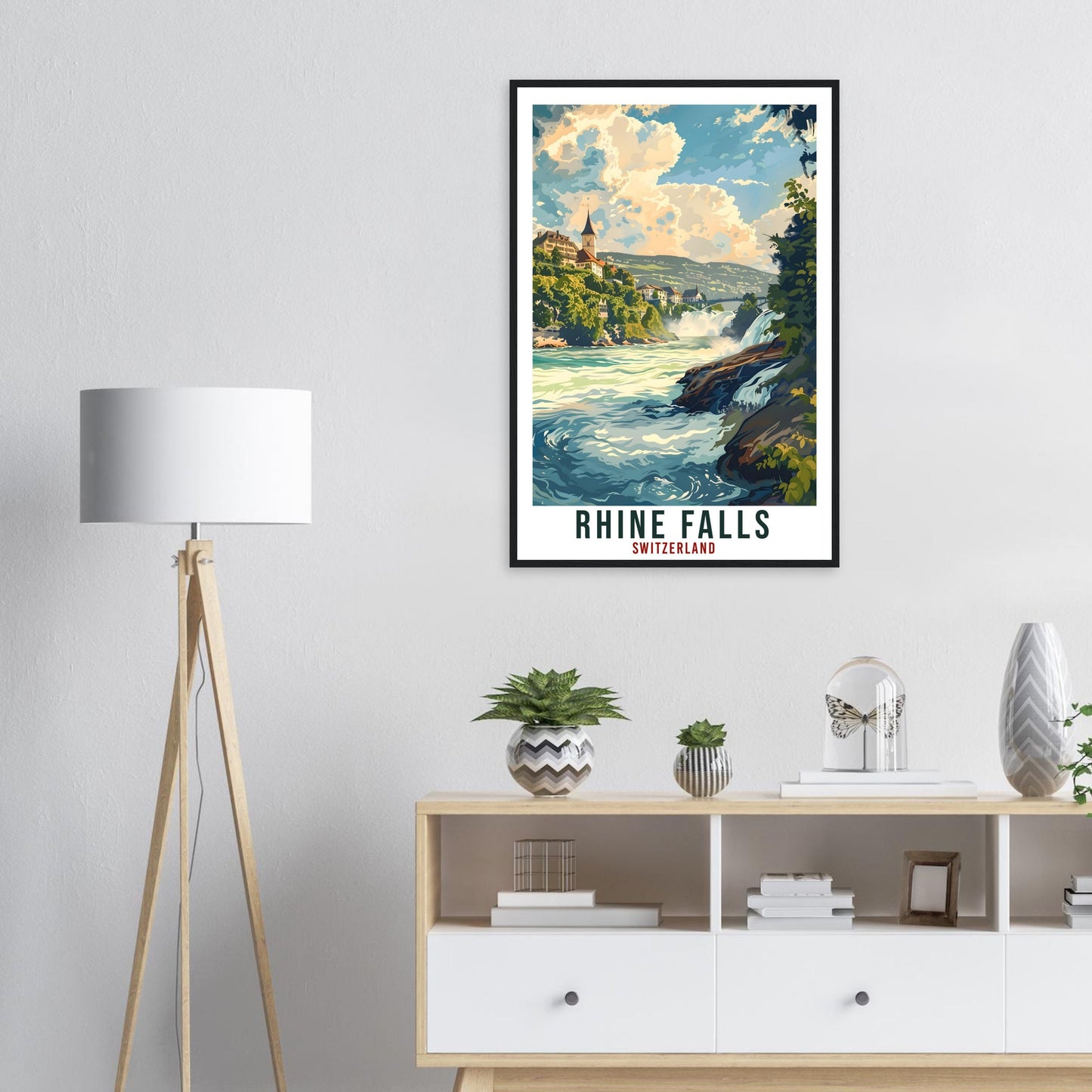 Rhine Falls Travel Print Swiss Wall Art Wall Hanging Home Décor Rhine Fall Gift Art Lovers Gift Switzerland Artwork Gift Swiss Travel Poster